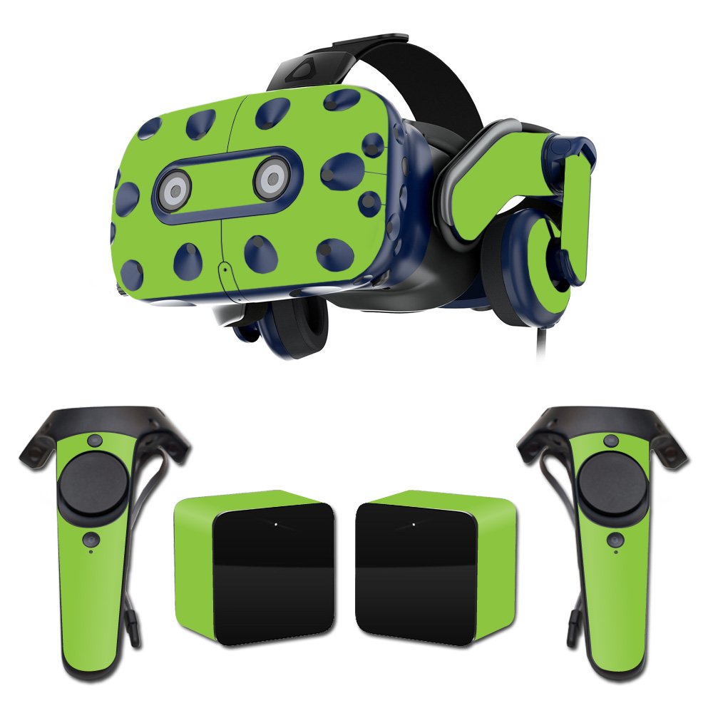 MightySkins Vinyl Decal Wrap Cover for HTC Vive Pro VR Headset - Solid Lime Green | Protective, Durable, Customizable Skin | Easy to Apply & Remove | Made in USA | Perfect for Gaming, VR Enthusiasts & Personalization