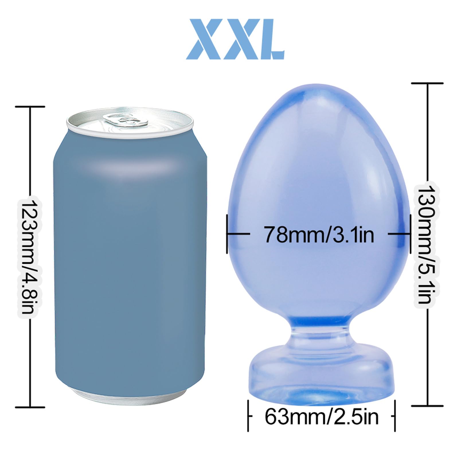 Blue Anal Plug with Suction Cup - 6 Size Waterproof Anal Training Kit for Couples & Women | XXL Adult Sex Toy for Beginners & Advanced Play - Perfect for Solo & Partnered Use
