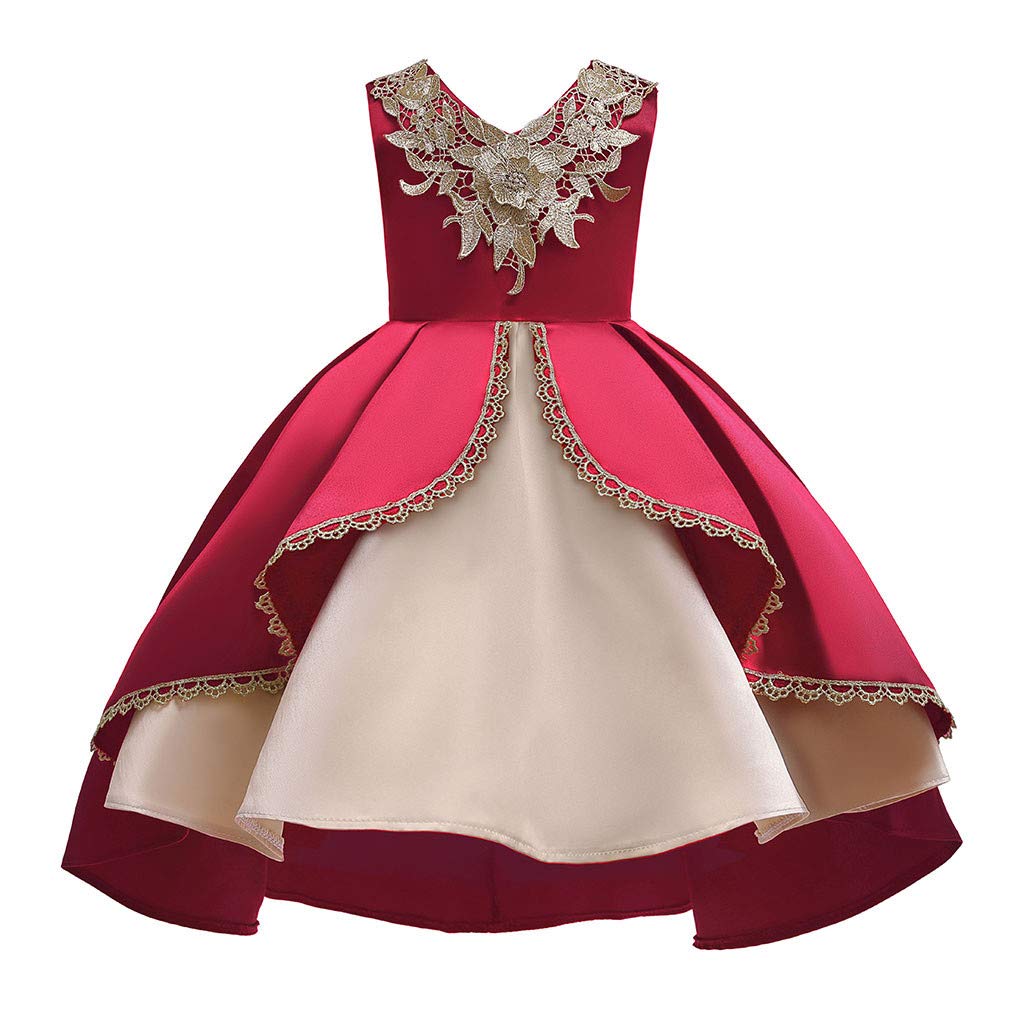 **Elegant Floral Princess Dress for Girls - Kids Casual Bridesmaid, Birthday Party, Pageant & Wedding Gown - Perfect for Special Occasions & Photo Shoots**