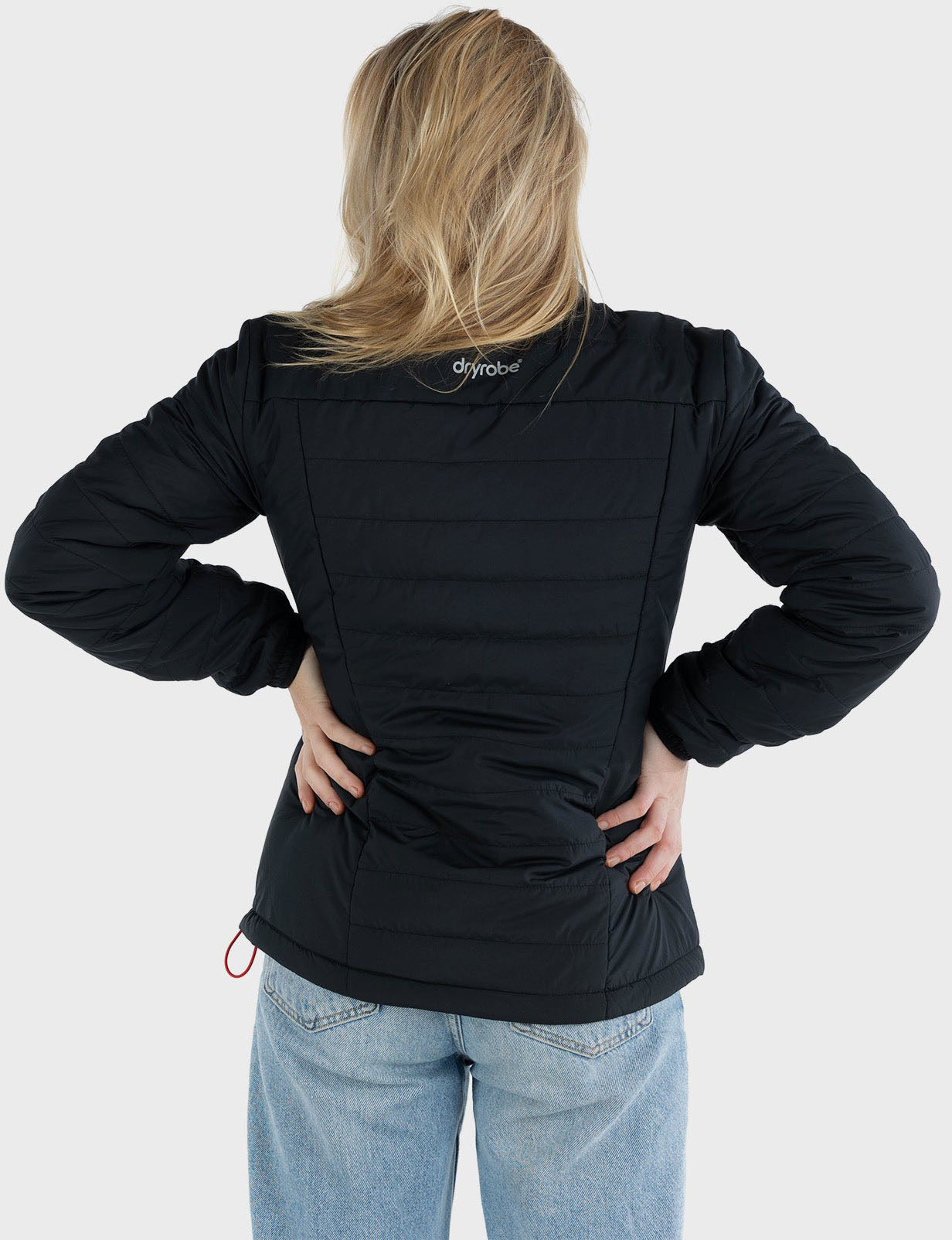 Dryrobe Women's Black Mid Layer Jacket - Lightweight Water-Resistant Outdoor Jacket for Hiking, Running & Travel | Perfect for Cold Weather & Active Lifestyles