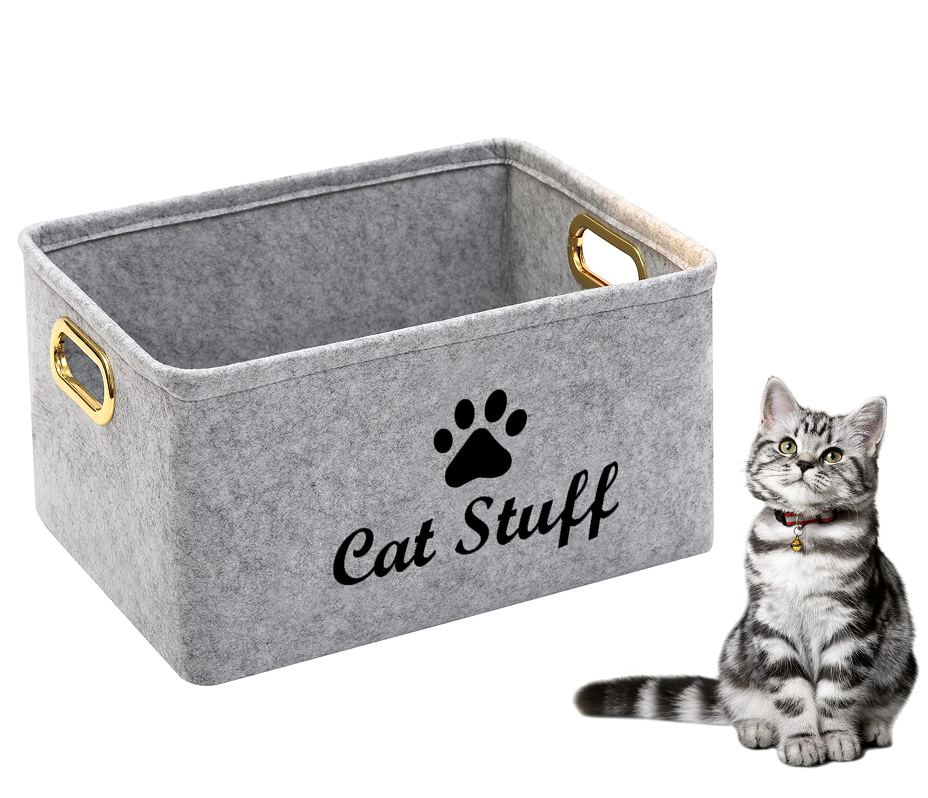Geyecete Dog Clothes & Accessories, Pet Toys, Foldable Storage Basket with Handles - Organize Dog Supplies, Laundry, Office & Bedroom Items | Portable Pet Toy Bin for Home Organization