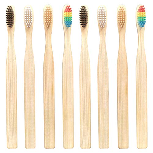 Healifty 20PCS Bamboo Toothbrushes with Charcoal Infused Bristles - Eco-Friendly, Biodegradable, Sustainable Toothbrushes for Travel, Home & Outdoor Use - Square End - Perfect for Camping, Hotels & Zero Waste Lifestyle
