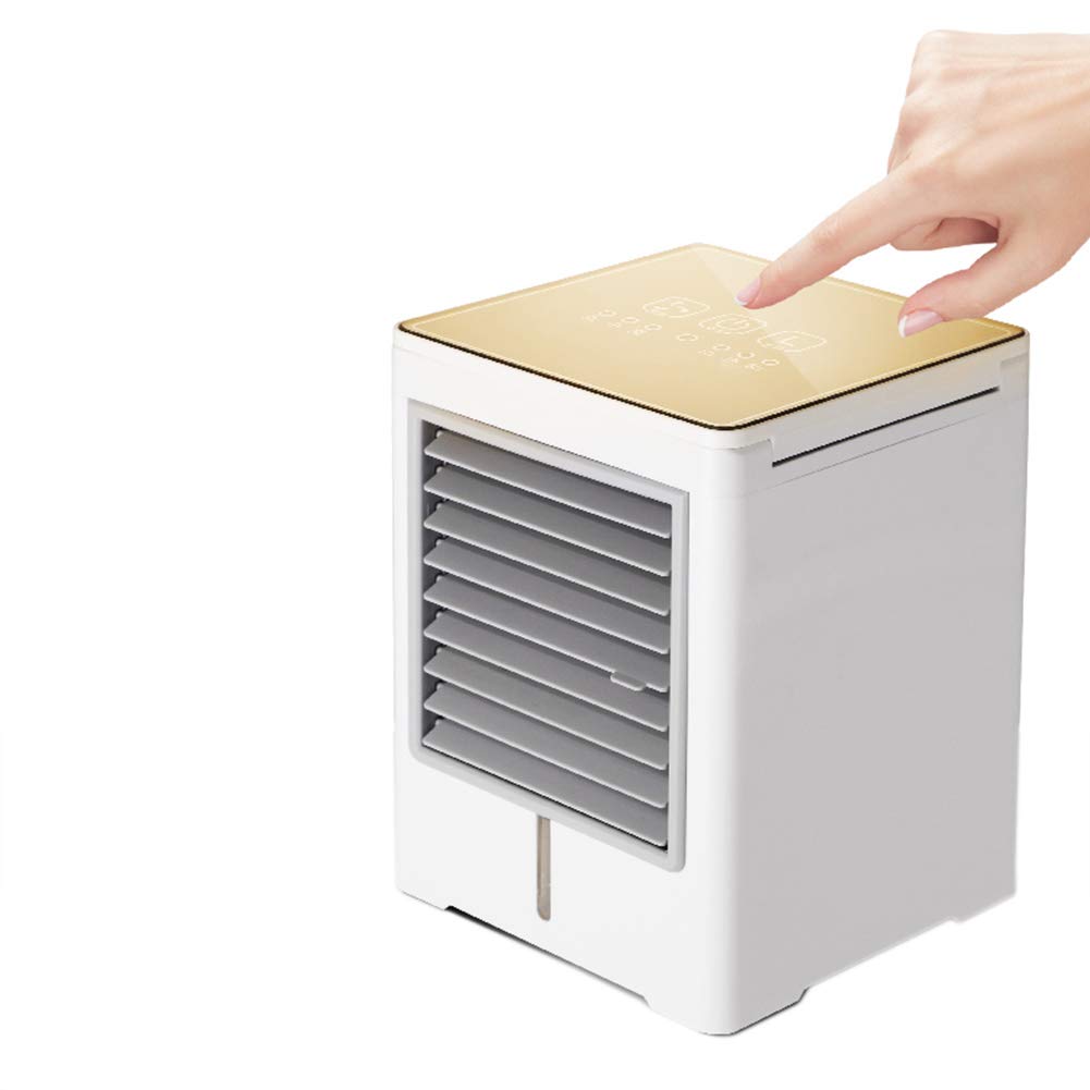 Aida Bz Personal Space Cooling Fan - Touch Screen USB Mini Desktop Fan with Timer, Super Quiet Evaporative Air Circulator Cooler in Gold | Perfect for Office, Bedroom & Home Use