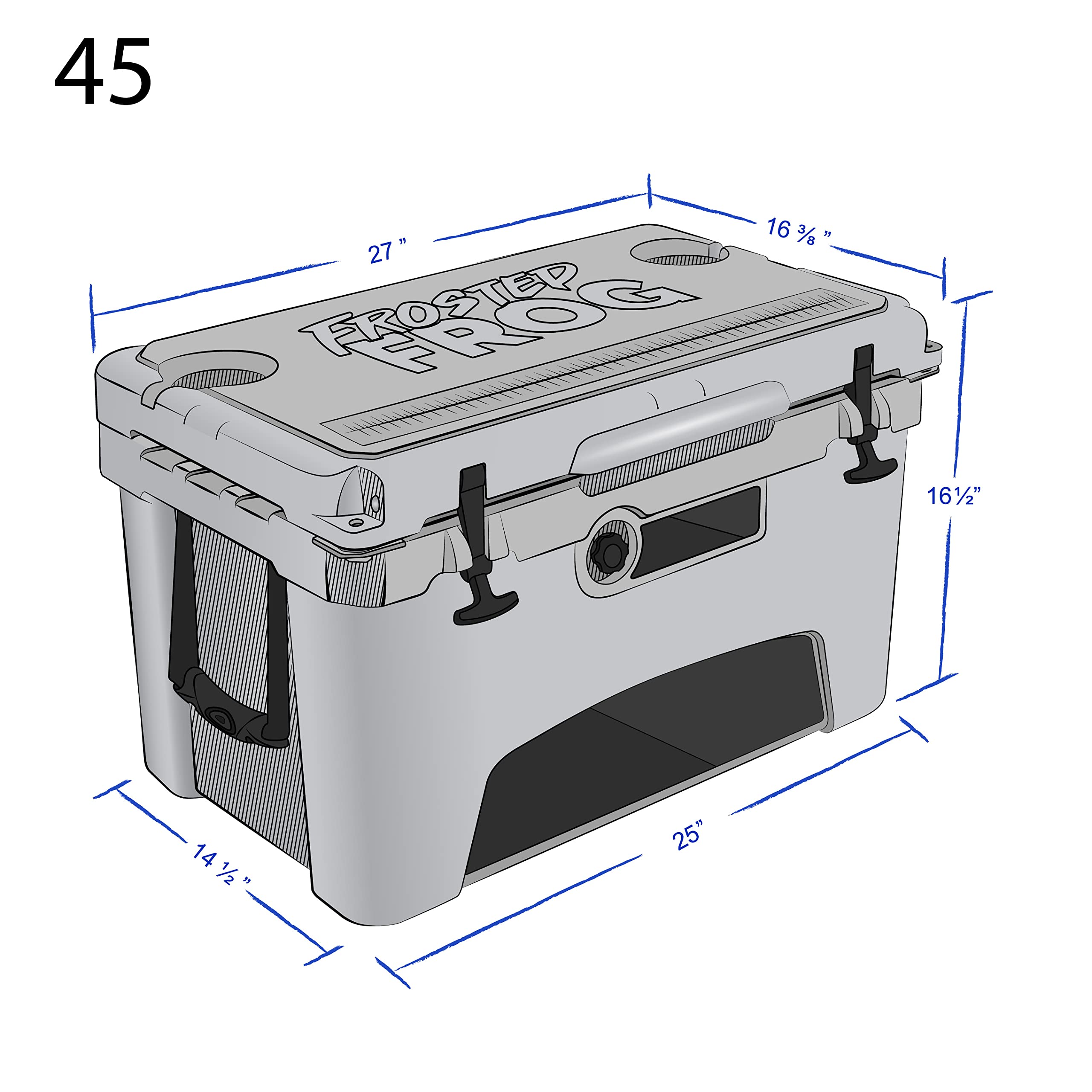 45 Quart Camo Ice Chest - Heavy Duty Roto-Molded Commercial Cooler with Superior Insulation for Camping, Fishing, Tailgating & Outdoor Adventures