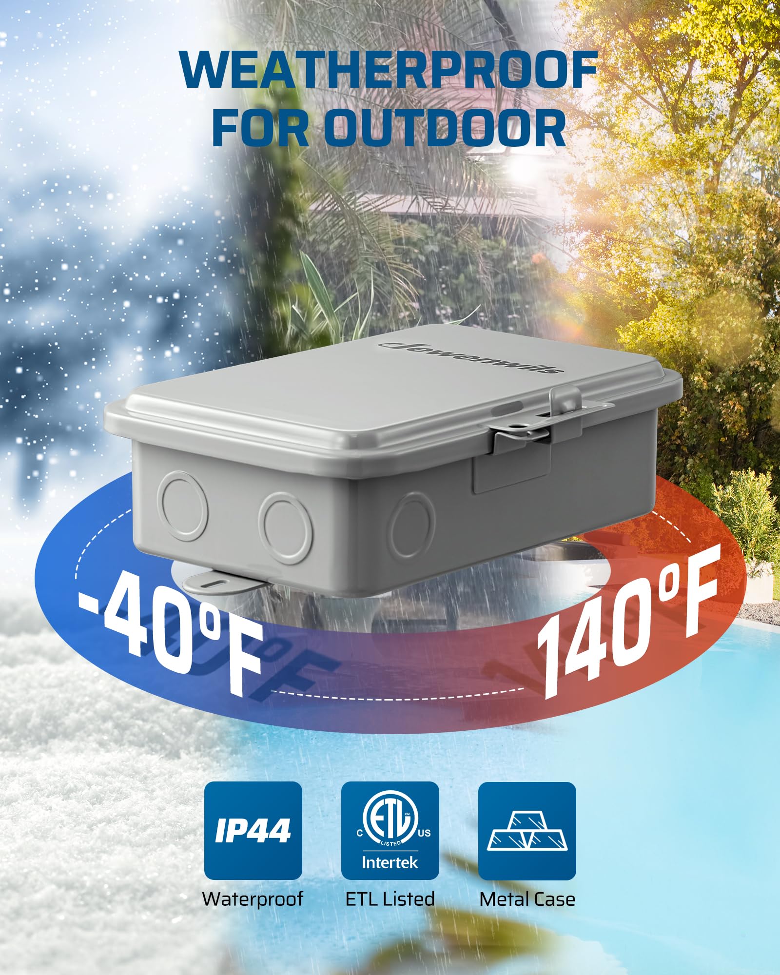 DEWENWILS Smart WiFi Pool Pump Timer - 40A 240VAC 3HP Heavy Duty Outdoor Wireless Controller for Pools & Water Heaters | Alexa & Google Assistant Compatible | ETL Certified | Perfect for Automated Pool Maintenance & Energy Savings