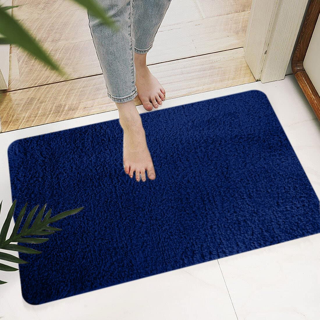 Premium Non-Slip Bath Mat - Ultra Soft Hotel Quality Shaggy Bathroom Rug, Super Absorbent & Machine Washable Shower Floor Mat (17x24 Inches, Royal Blue) - Perfect for Bathrooms, Showers & Spa-Like Home Decor