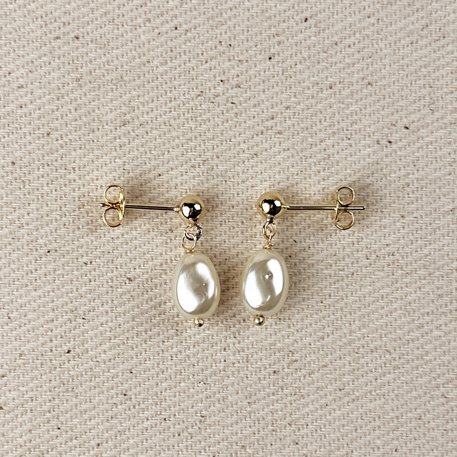 18K Gold Filled Baroque Pearl Drop Earrings for Women - Elegant Vintage Dangle Earrings for Wedding, Party & Special Occasions