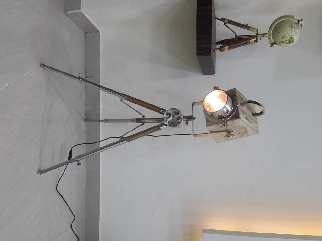 Royal Nautical Table Lamp - Wooden Tripod Vintage Decor for Living Room & Bedroom
