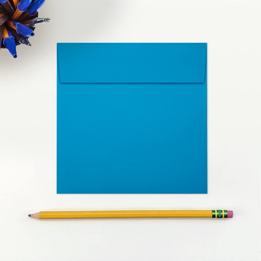 Premium Square Invitation Envelopes 5x5 Inches - Self-Sealing Peel & Press Design - 80lb Text Weight - Pool Blue - 1000 Pack - Perfect for Wedding Invitations, Greeting Cards, Party Favors and Business Correspondence