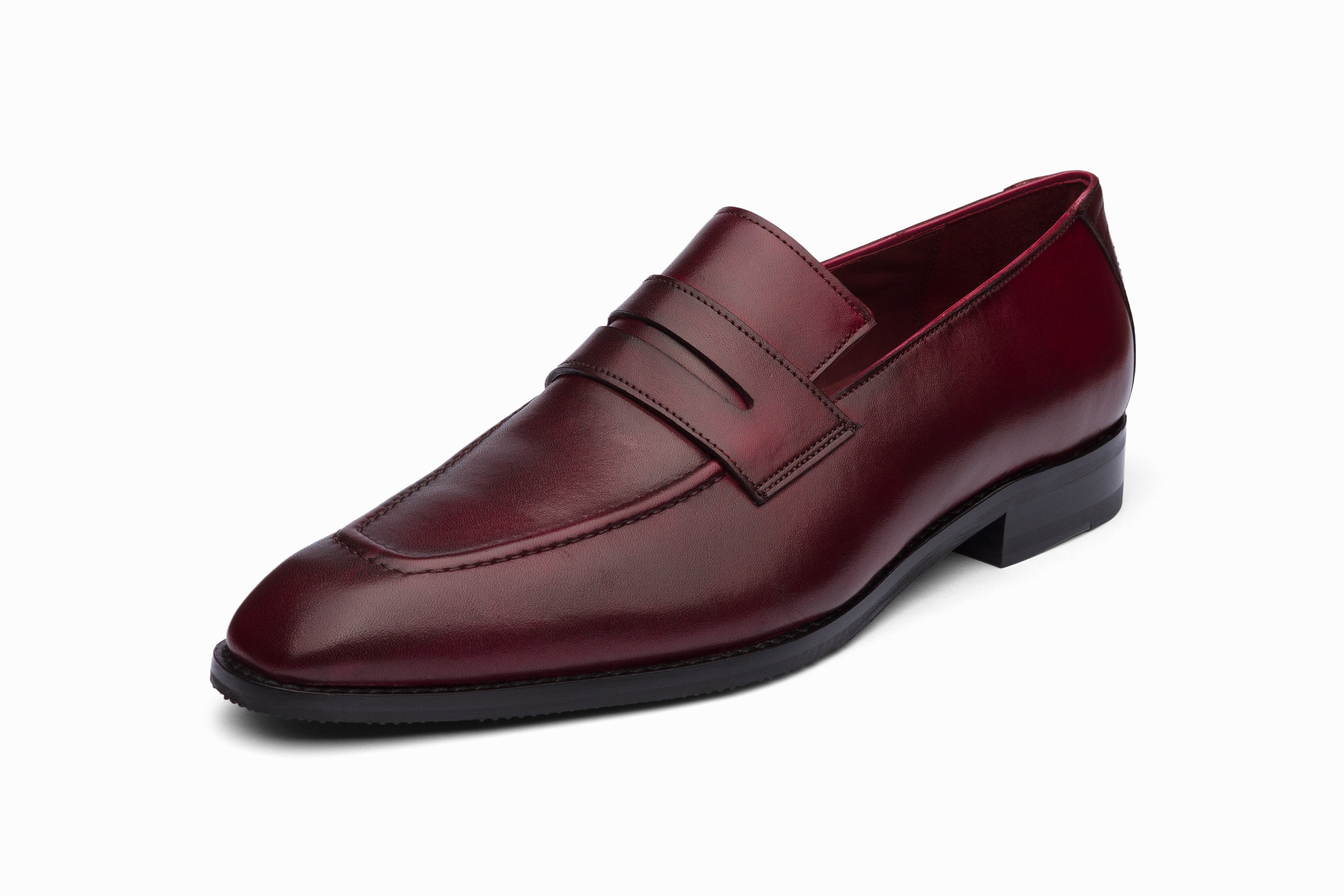 Vegano Penny Loafers for Men & Women - Genuine Leather Slip-On Shoes in Dark Burgundy - Comfortable & Stylish for Office, Casual Wear & Travel