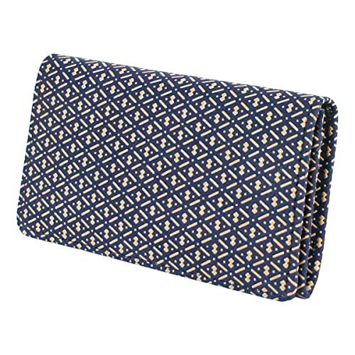 Navy Blue Deerskin x White Lacquer Gourd Pattern 2501-14-007