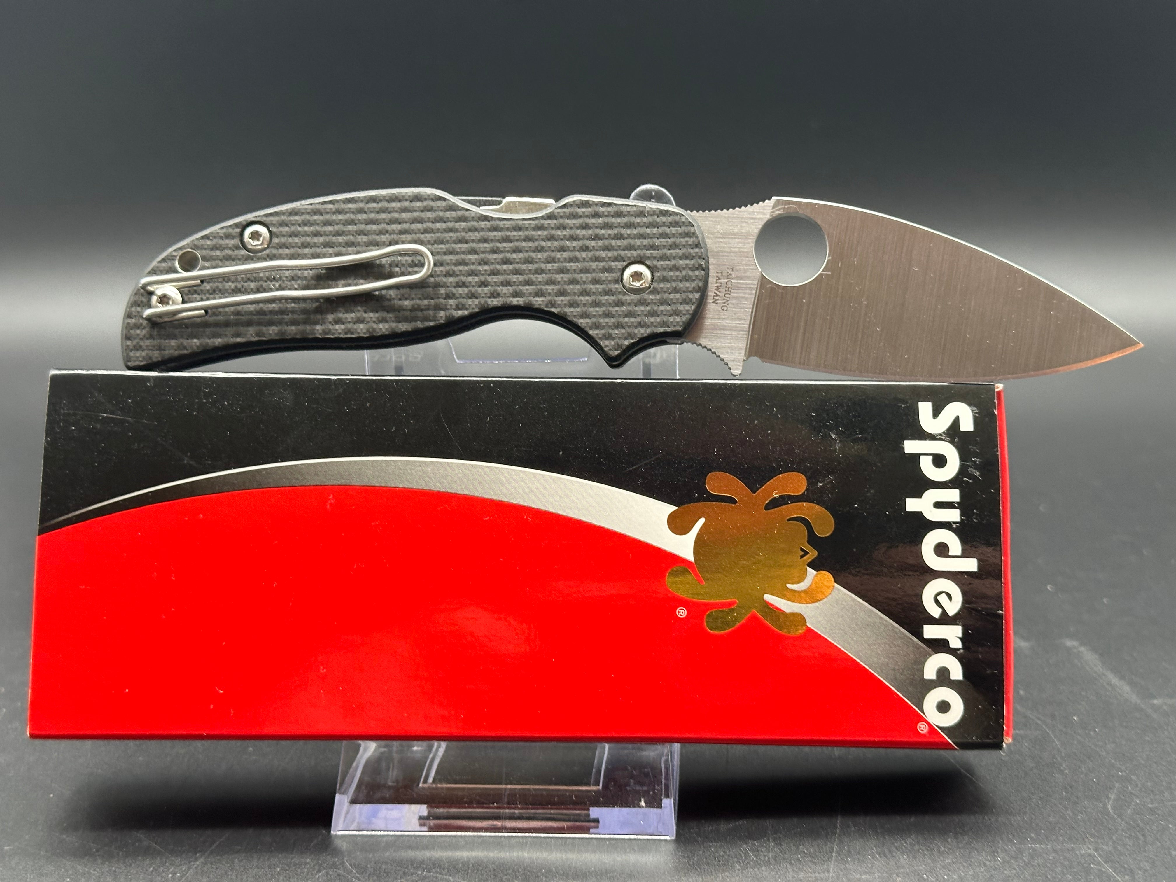 Spyderco Sage 5 Folding Knife - CPM S30V Blade, Peel Ply CF & G10 Handle - EDC, Outdoor, Camping, Survival Gear