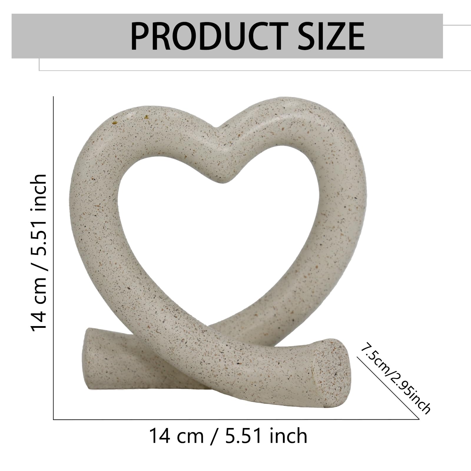 Heart Sculpture Home Decor - Modern Love Line Aesthetic Statue - Unique Ornament for Living Room, Coffee Table, Bedroom & Shelf - Romantic Gift for Couples, Anniversaries & Valentine's Day - Perfect for Home Decor, Wedding Gifts & Interior Design