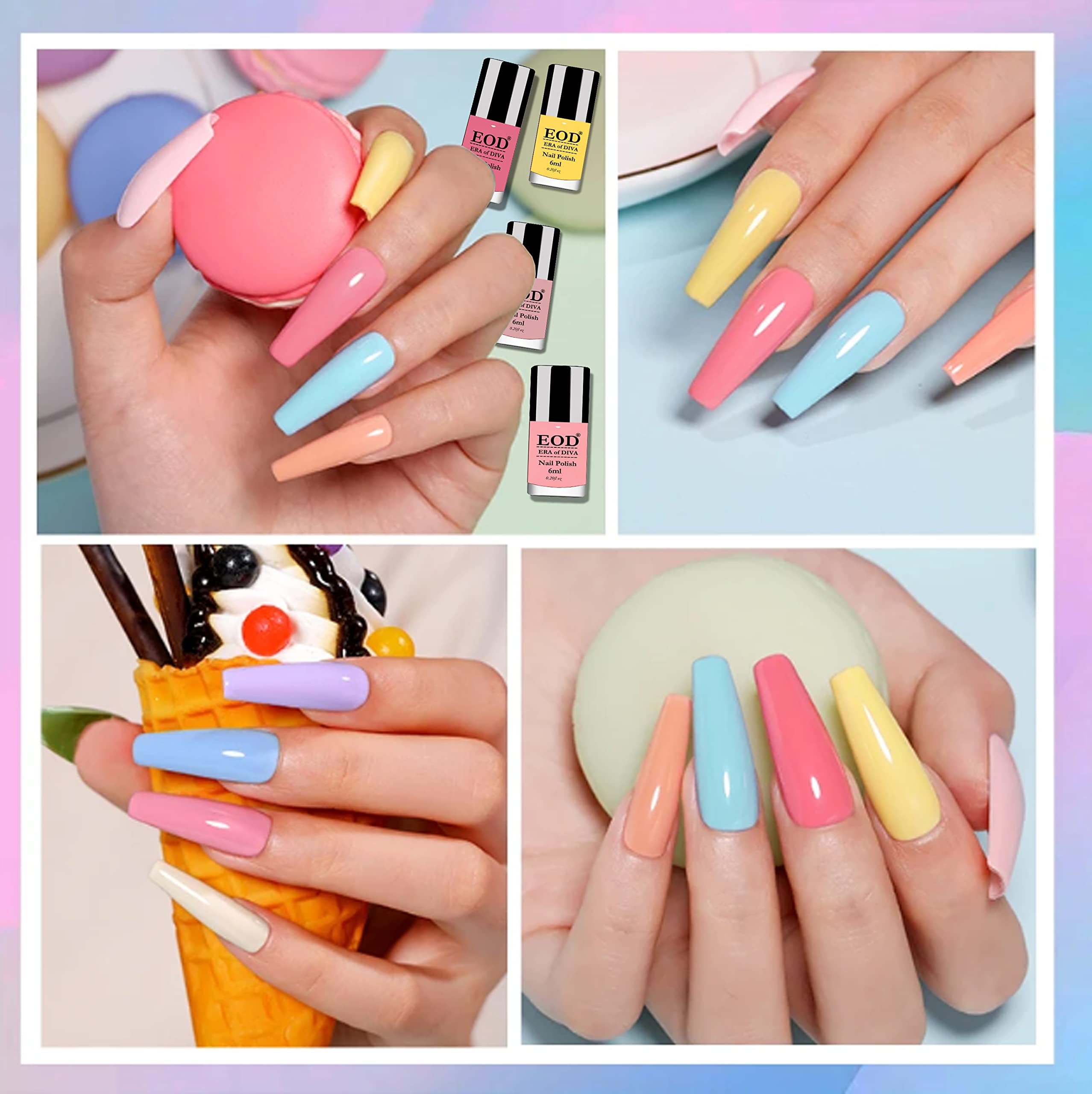12 Bottles Long Lasting Glossy Nail Polish Set - 6ML Each, Shine Finish, Non-Toxic (Tomato Red, Black, Baby Pink, Pink Peach, Nude & More) - Perfect for Manicures, Pedicures, Salon & Home Use
