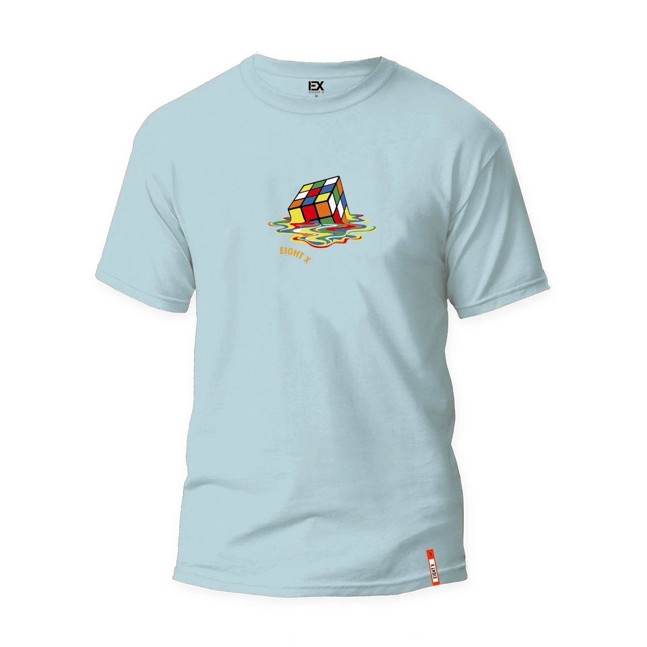 Eight X Cubed Textured Graphic T-Shirt - Sage Green | Stylish Casual Wear for Men & Women | Perfect for Streetwear, Outings & Everyday Fashion