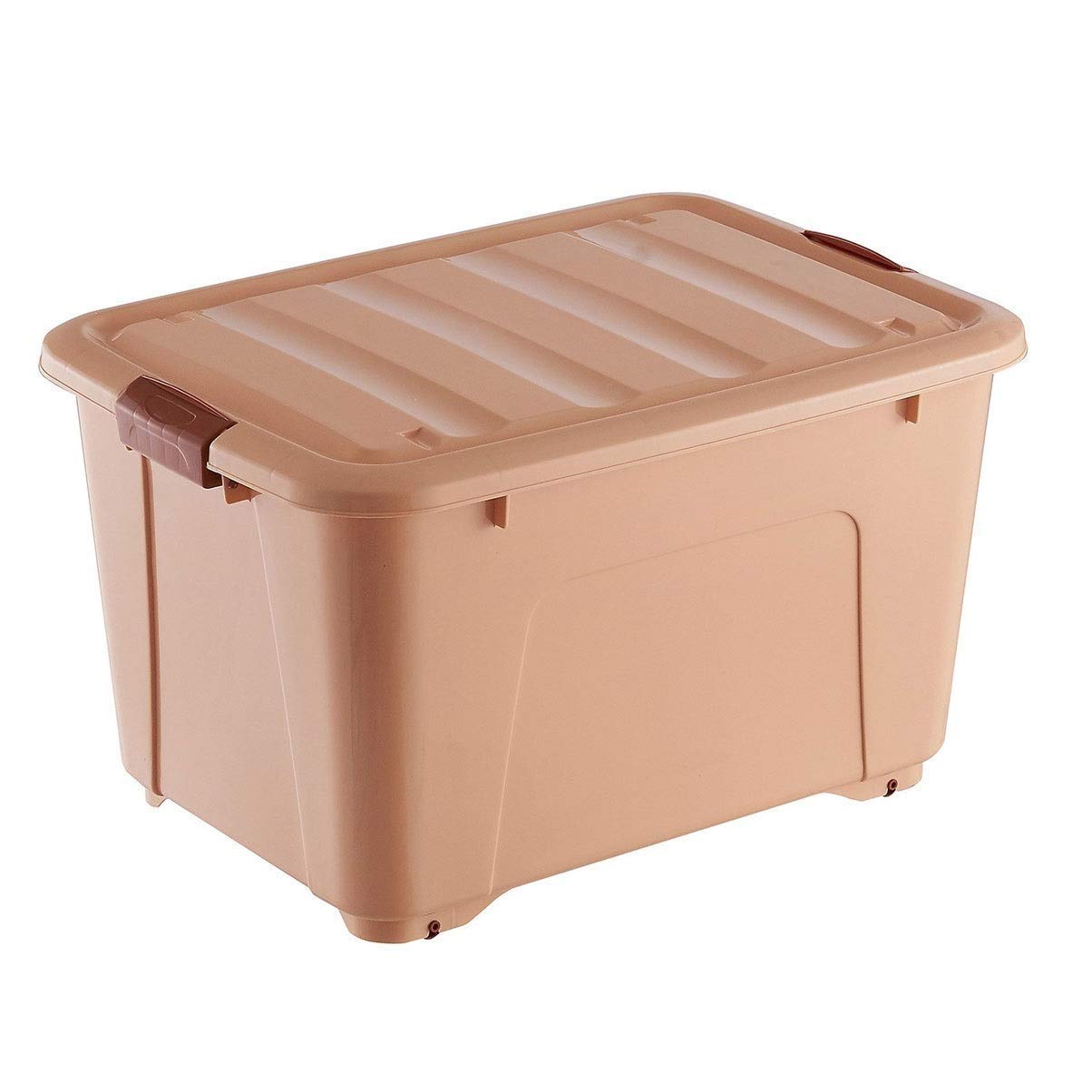 Durable Plastic Storage Bins with Lids & Wheels - Large Stackable Organizer Containers for Home Office School - Space-Saving Storage Box for Closet, Garage, Toy Organization & Moving Supplies