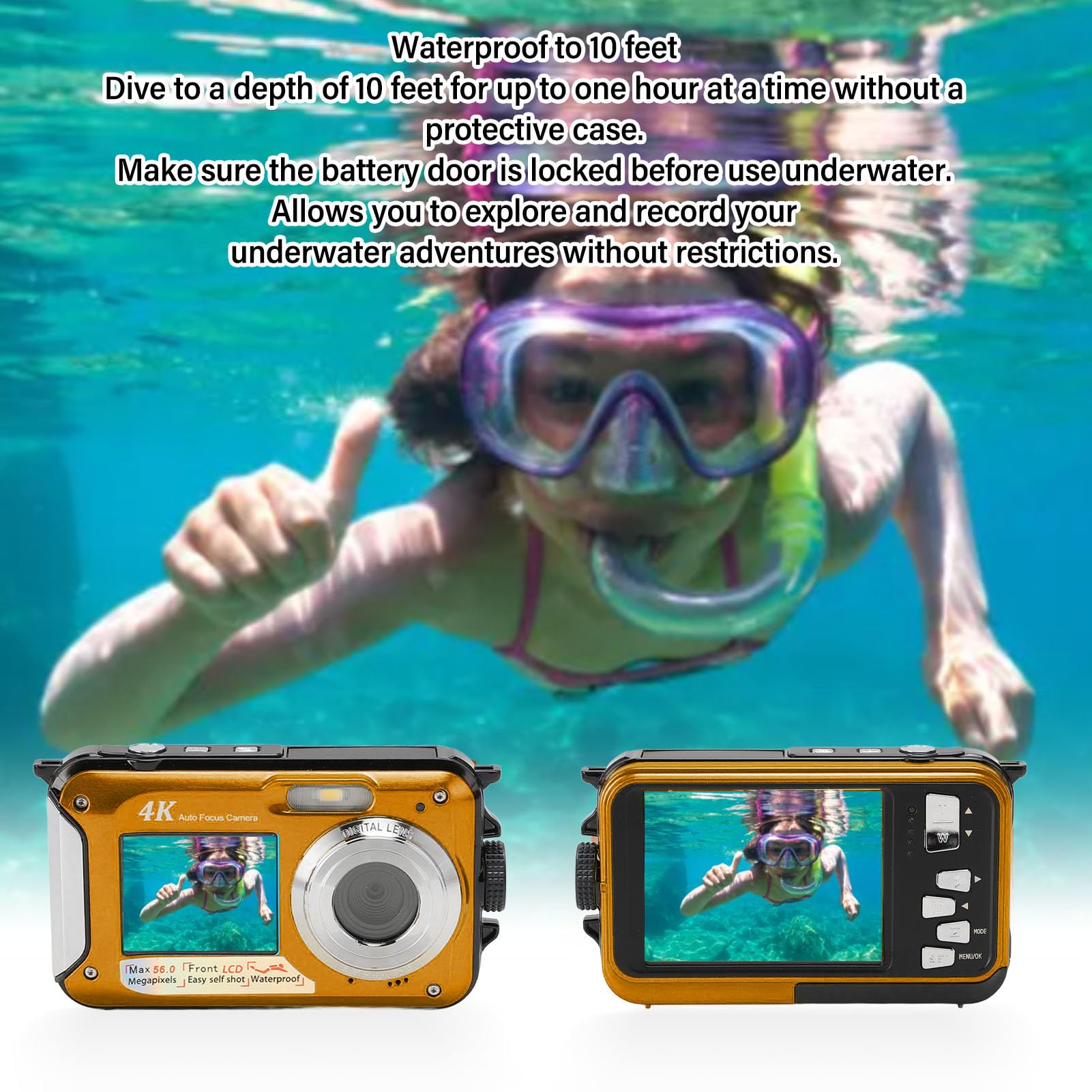4K Waterproof Digital Camera with 2.8
