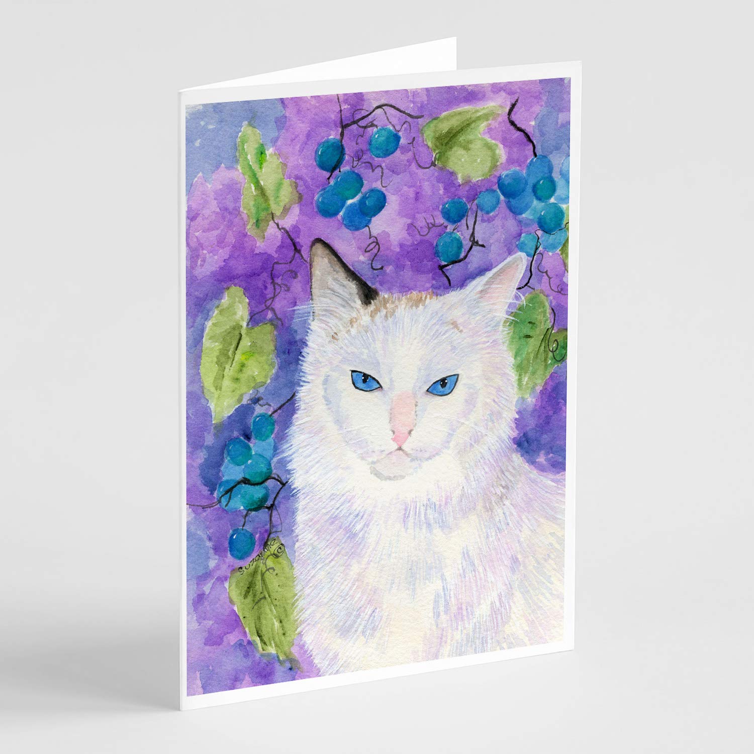 Whimsical A7 Size 5x7 Blank Cat Greeting Cards with Envelopes - Pack of 8 Blank Note Cards for Birthday, Thank You & Holiday Occasions | Caroline's Treasures SS1065GCA7P