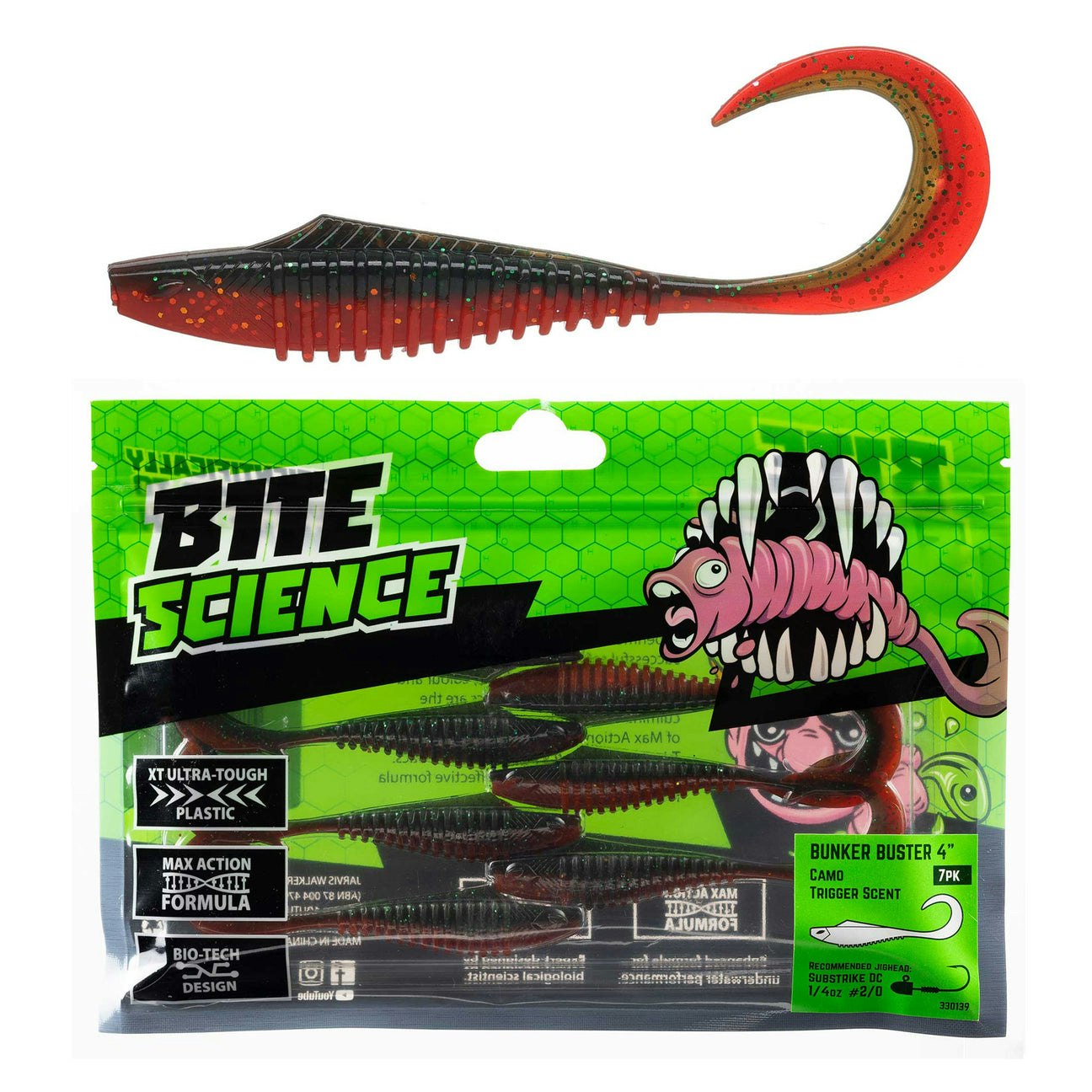 Bite Science Bunker Buster Fishing Lures - Premium Saltwater & Freshwater Bass Lures for Professional Anglers - Perfect for Deep Sea Fishing, Surf Casting, and Tournament Bass Fishing