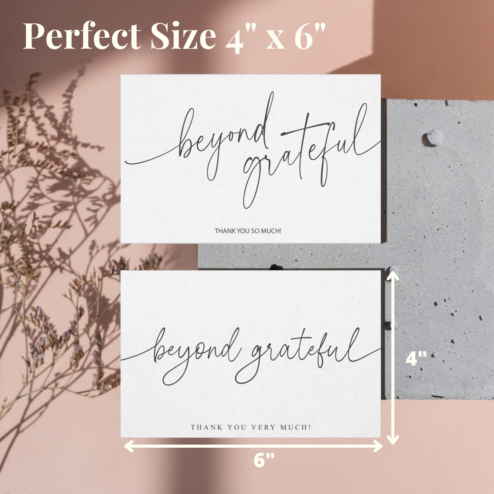 100 Pack Thank You Cards with Kraft Envelopes & Stickers - 4x6 Inch Minimalist Greeting Cards for Business, Baby Shower, Wedding, Graduation - Perfect for Expressing Gratitude in Professional & Personal Occasions