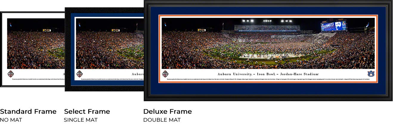 Auburn Football Iron Bowl 2017 - Premium College Sports Poster, Framed Wall Art & Decor for Game Room, Man Cave - Blakeway Panoramas