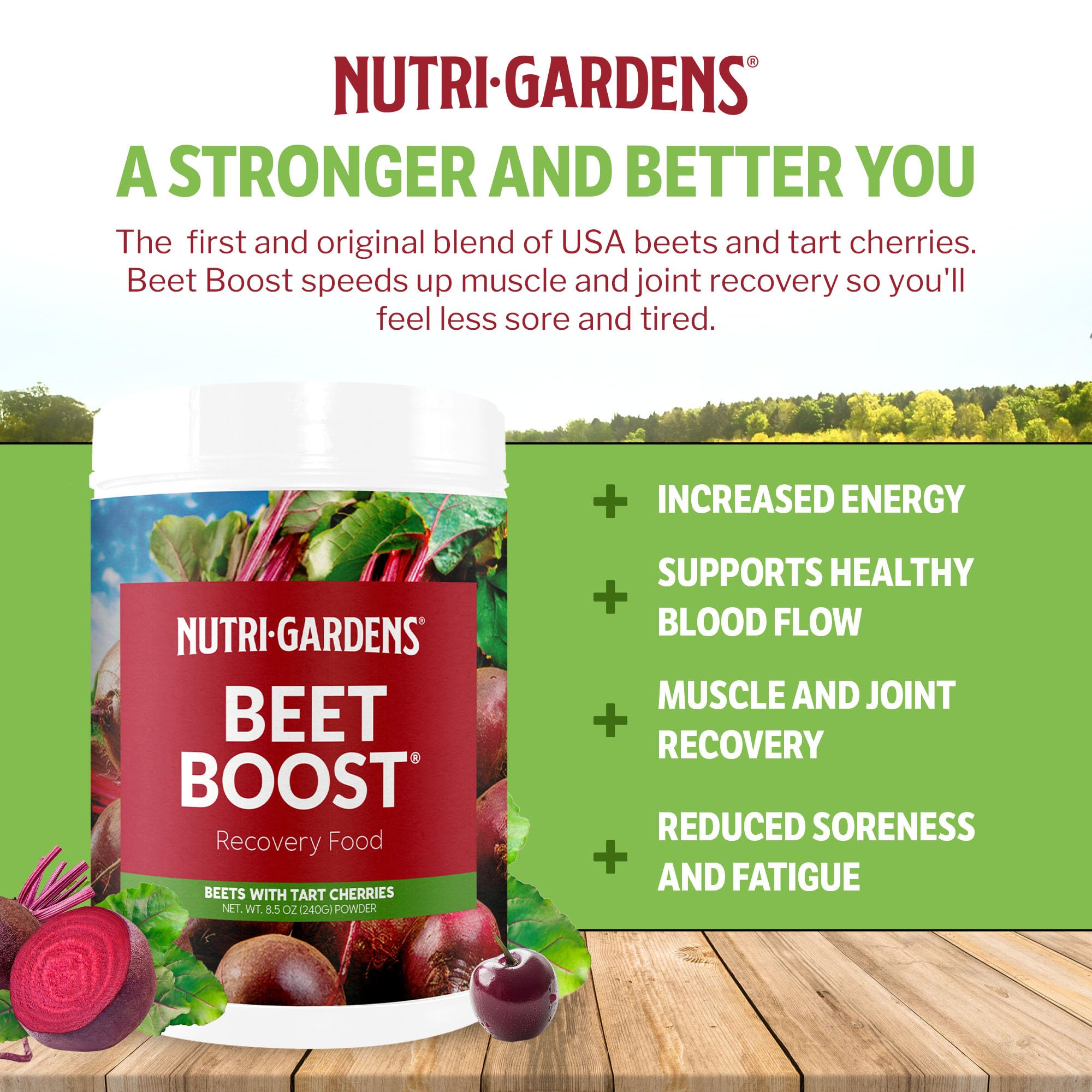 Nutri Gardens Nitric Oxide Powder - Premium Beetroot Extract Supplement for Energy, Joint Health & Blood Pressure Support - 20 Servings - Ideal for Athletes & Active Lifestyles