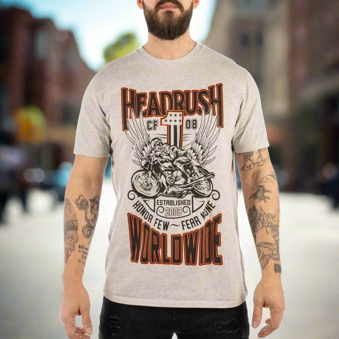 Headrush Men's Original Worldwide T-Shirt - Comfortable Cotton Tee for Casual Wear, Travel & Everyday Outfits