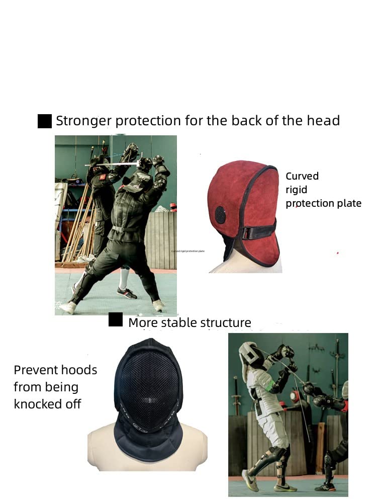 ASAki HEMA Fencing Mask Cover with Back Plate - Protective Overlay for HEMA Training & Sparring (Mask Not Included) | Durable Gear for Historical European Martial Arts Practice, Tournaments & LARP Battles