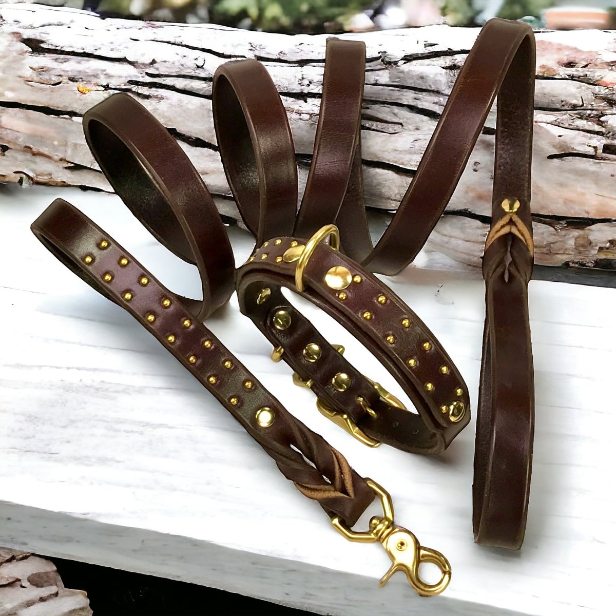 Premium Hudson Leather Dog Collar - Adjustable, Durable & Stylish Pet Collar for Small Medium Large Dogs - Perfect for Daily Walks, Training & Outdoor Adventures