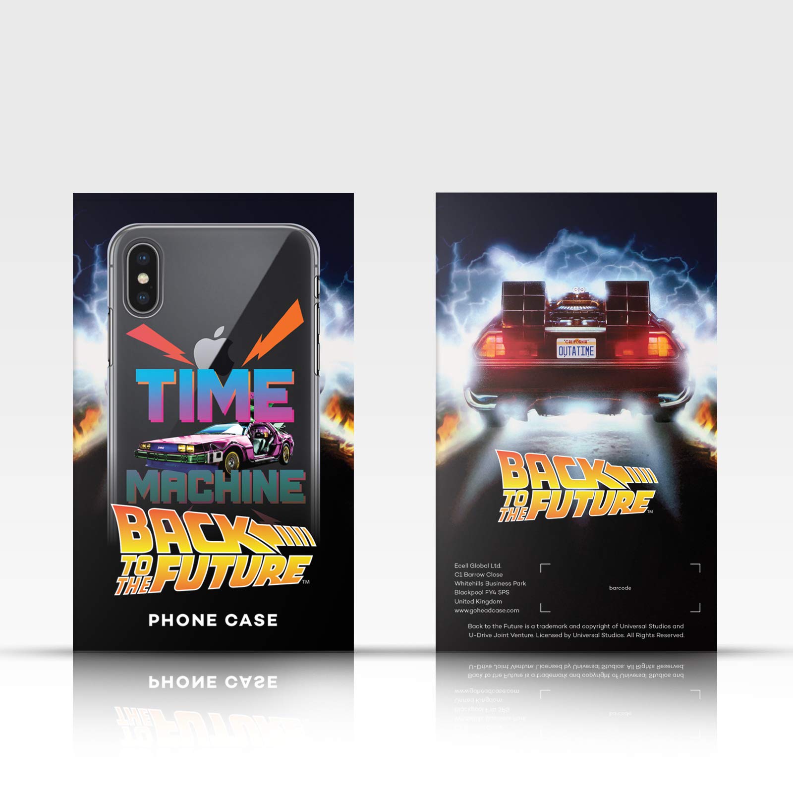 Officially Licensed Back to The Future Neon Art Hybrid Case for iPhone 13 - Retro Sci-Fi Phone Cover with Unique Design - Perfect for Movie Fans & 80s Nostalgia Lovers