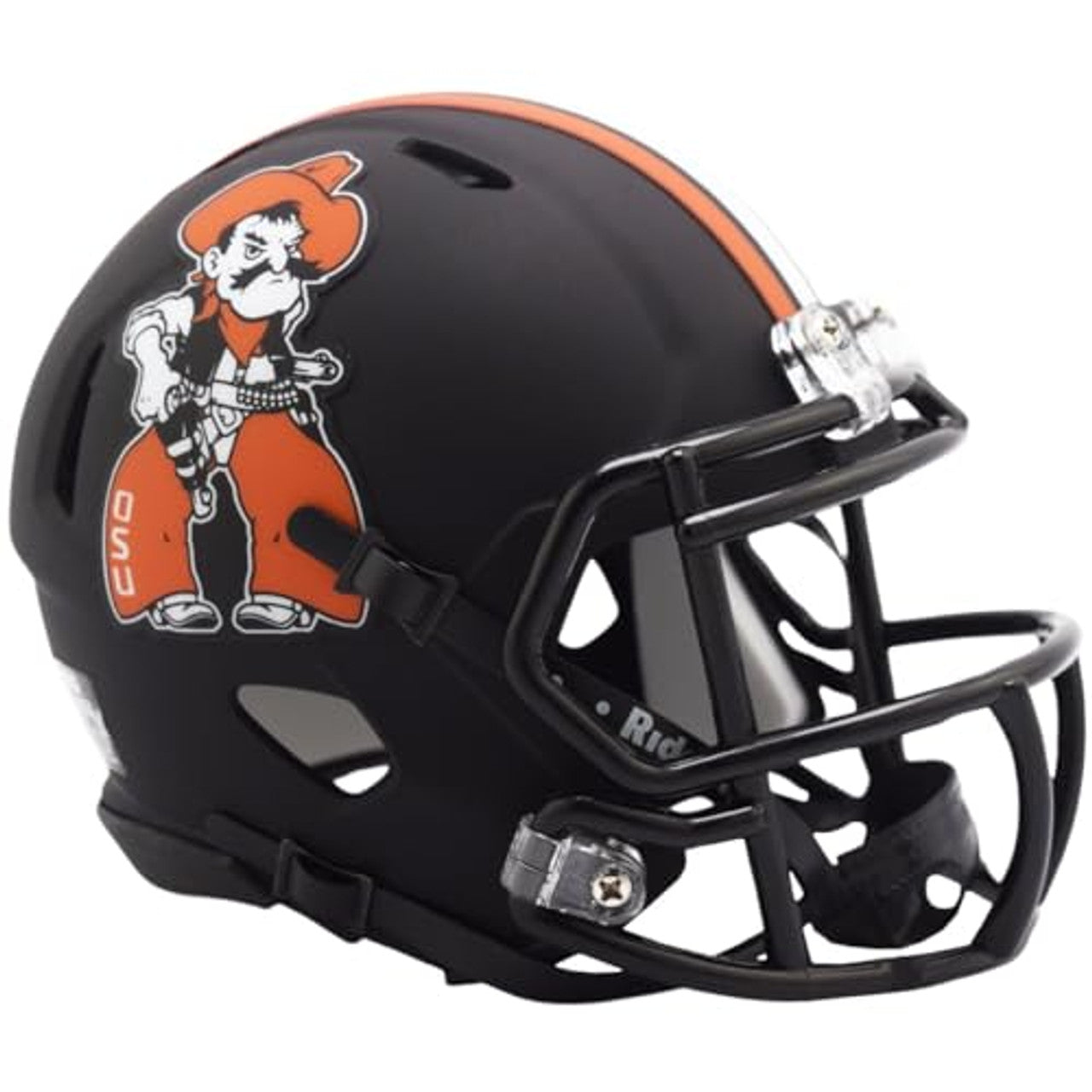 Oklahoma State Cowboys PISTOL PETE Riddell Speed Mini Helmet - Collectible Football Memorabilia for Fans & Decor - Perfect for Display, Gifts, and Game Room Decorations
