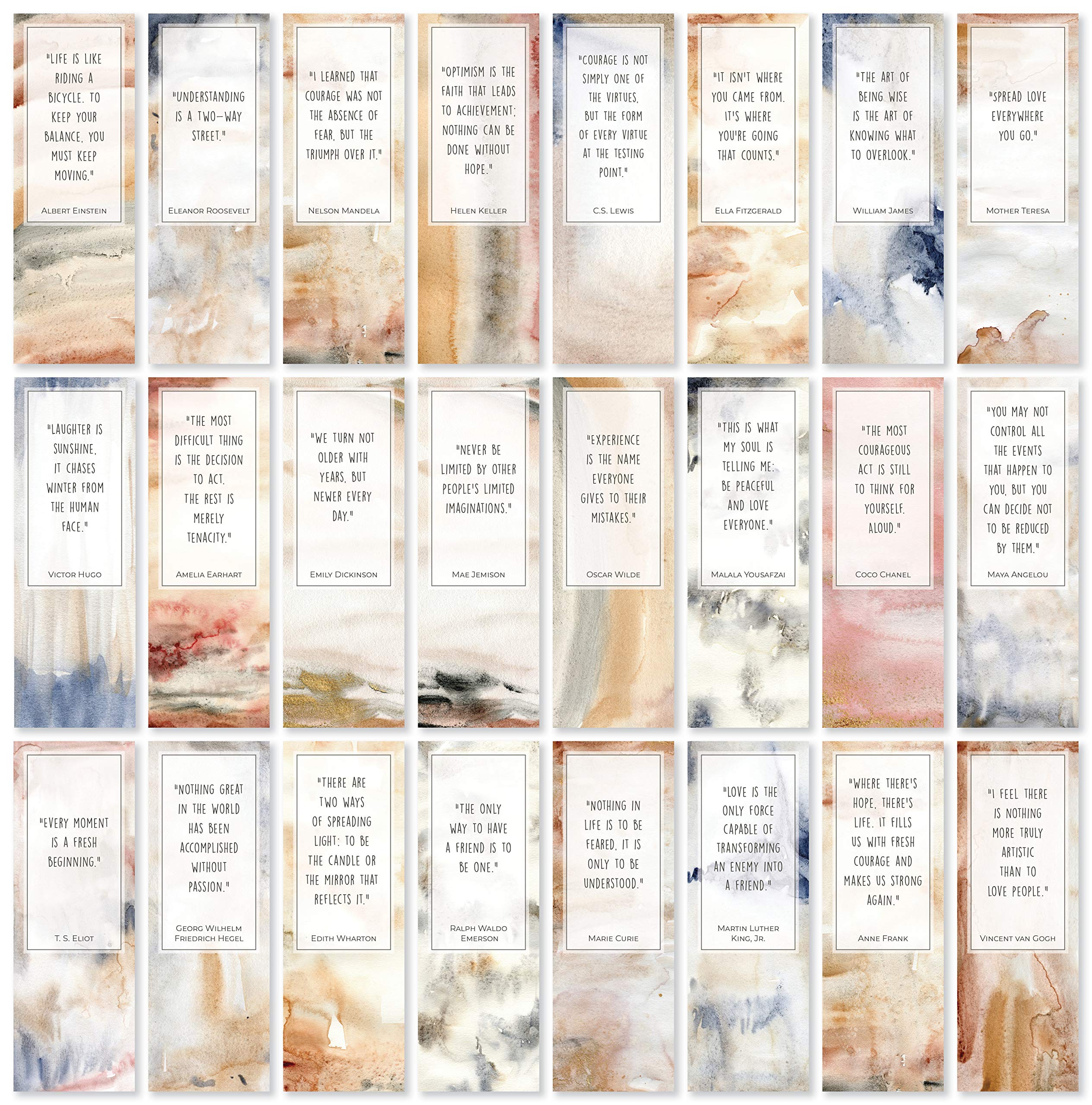 48 Pack Inspirational Quote Abstract Bookmarks - Motivational Gifts for Readers, Students & Book Lovers - Perfect for Journals, Bible Study & Reading Accessories