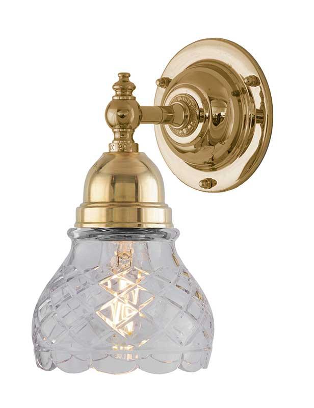 Adelborg Polished Brass & Clear Glass Bathroom Light Fixture - Modern Vanity Lighting for Bathroom, Powder Room, and Spa Decor