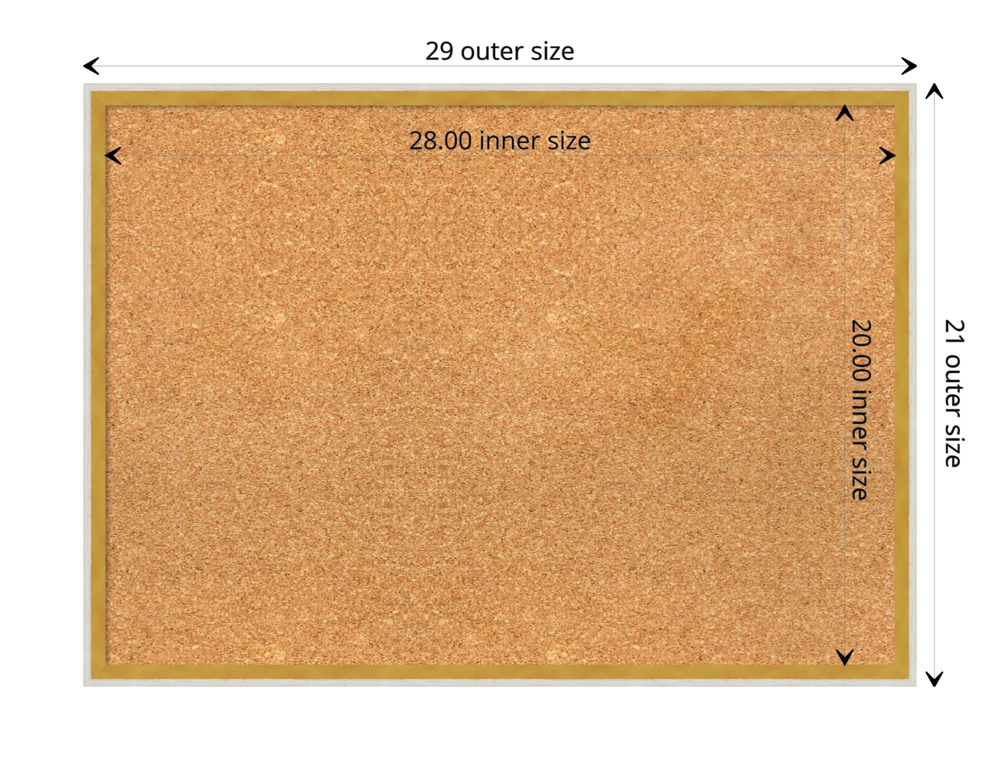 Amanti Art 21x29 Inch Natural Cork Bulletin Board with White Wood Frame - Vision Board, Office Decor & Home Organization Pinboard for Notes, Photos & Inspirational Displays | Perfect for Home Office, Dorm Room & Creative Workspaces