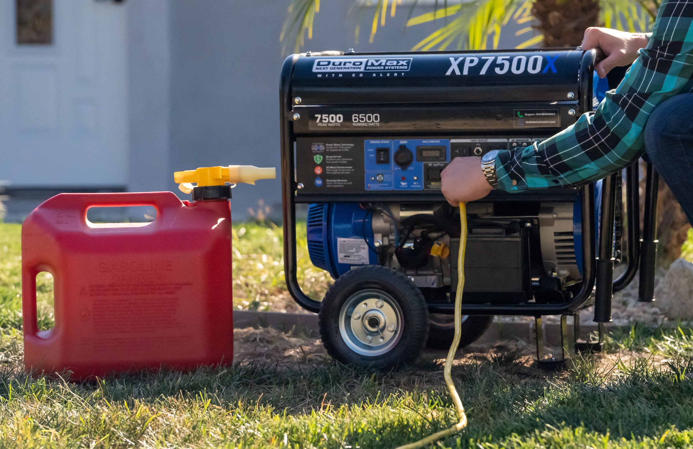 7,500 Watt Portable Gasoline Generator with CO Alert - Reliable Backup Power for Home, Camping & Outdoor Emergencies