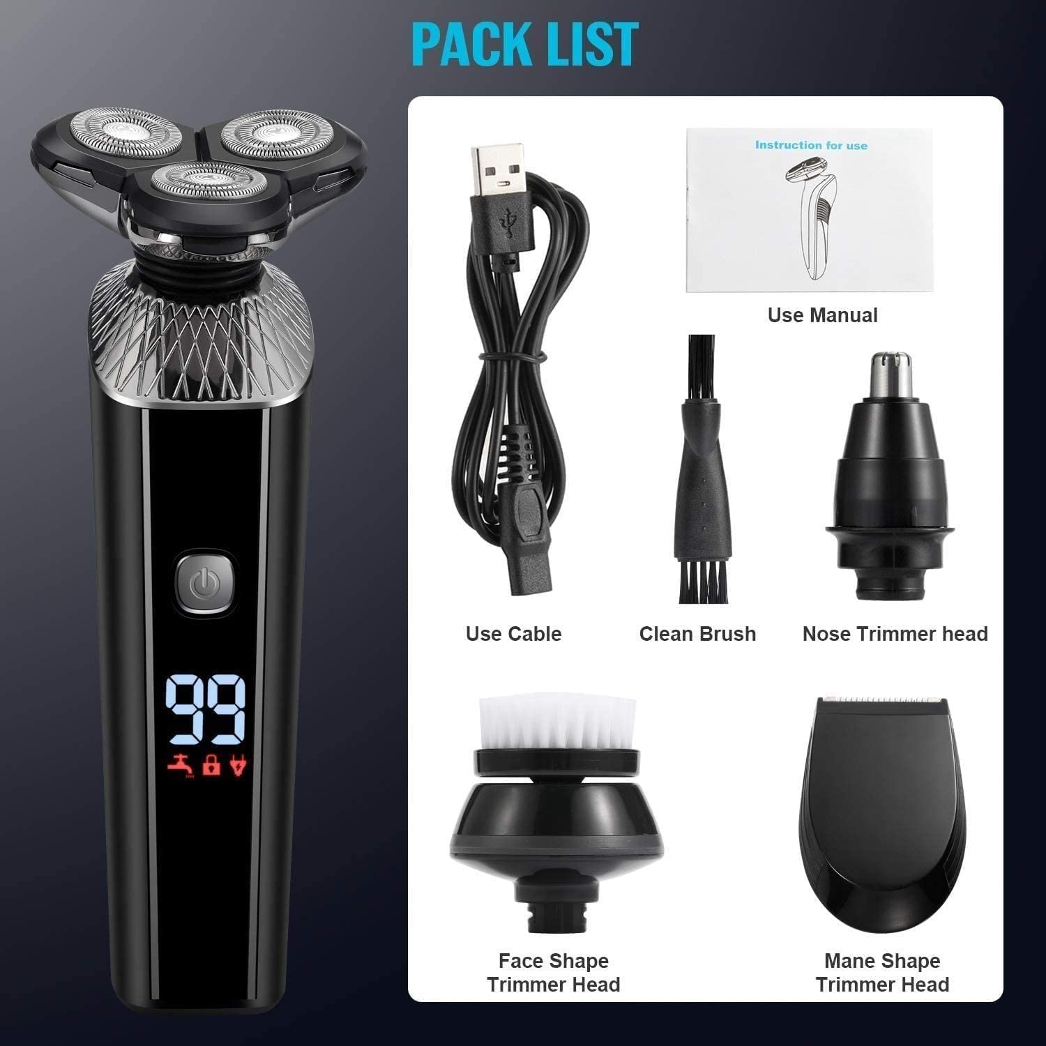 Best Electric Razors for Men - Wet & Dry Cordless Shaver with Precision Blades - Perfect for Travel, Home & Gym Grooming Kit