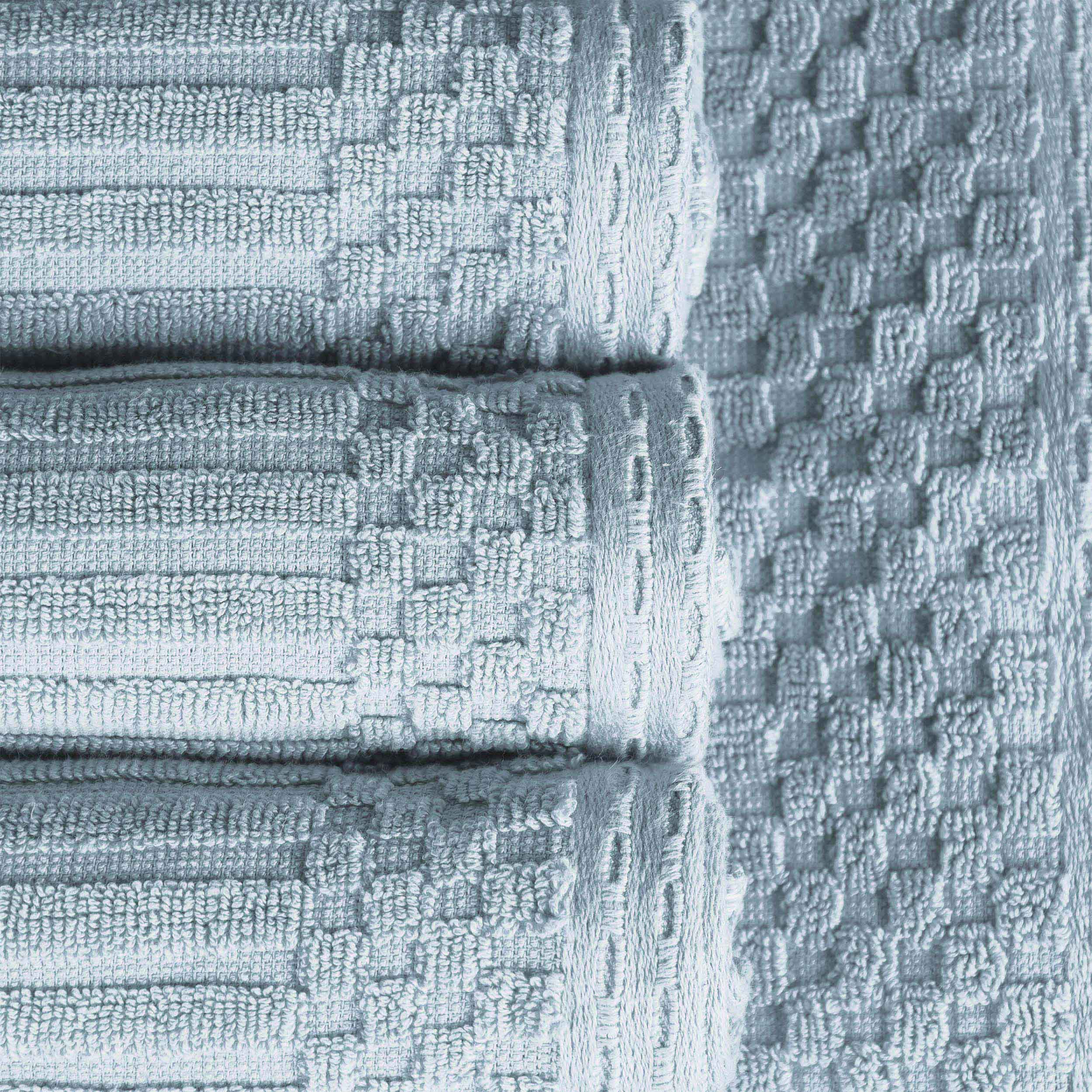 Premium Cotton Ribbed Textured Hand Towels - Ultra Absorbent 4-Piece Bath Towel Set for Kitchen, Bathroom & Gym - Soft Quick-Drying Guest Towels