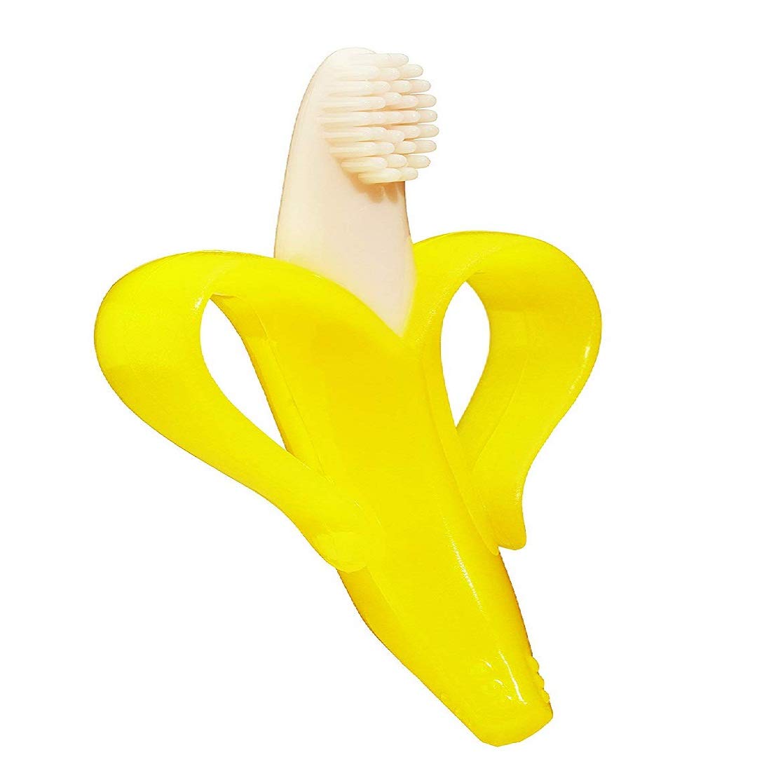 Organic Baby Banana Toothbrush & Teether - BPA-Free Silicone Infant Training Toothbrush with Soft Bristles - Safe Chew Toy for Teething Babies & Toddlers (Multicolor) - Perfect for Early Oral Care & Soothing Sore Gums During Teething