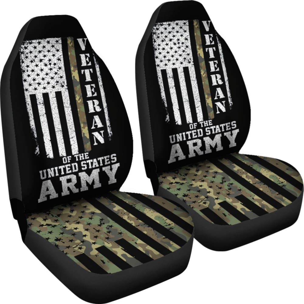 American Flag Camo Car Seat Covers - Patriotic US Army Veteran Design - Durable & Stylish for Trucks, SUVs & Cars - Perfect for Military Supporters & Outdoor Enthusiasts