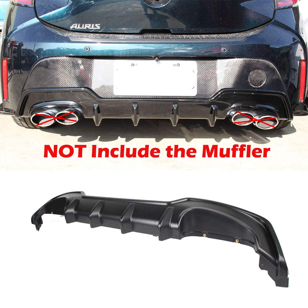 2019-2023 Toyota Corolla Hatchback E210 MZEA12R 5D Rear Bumper Diffuser - T-Style Matte Black Paint - Perfect for Sporty Styling & Car Enthusiasts