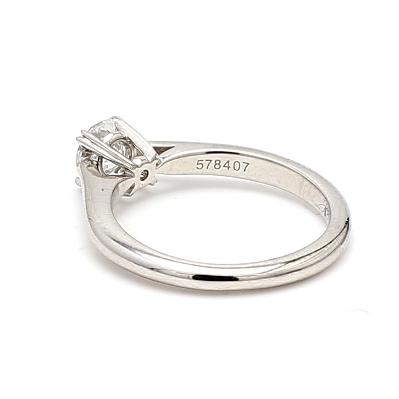 Harry Winston 0.53 Carat Round Brilliant E VVS1 Diamond Platinum Engagement Ring for Women - Perfect Proposal, Anniversary & Wedding Jewelry Gift