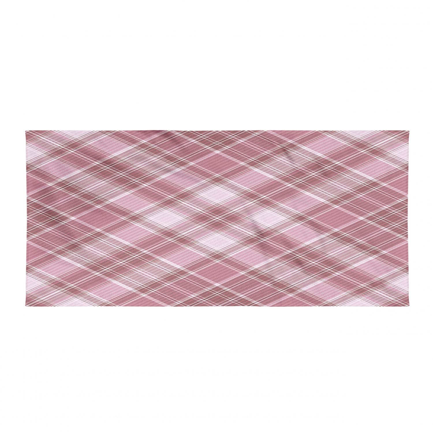 Ambesonne Checkered Camping Towel - Quick Dry Lightweight Microfiber Travel Towel with Diagonal Rose Pattern for Backpacking, Hiking, Beach & Gym - Ultra Compact & Absorbent Rose White Towel