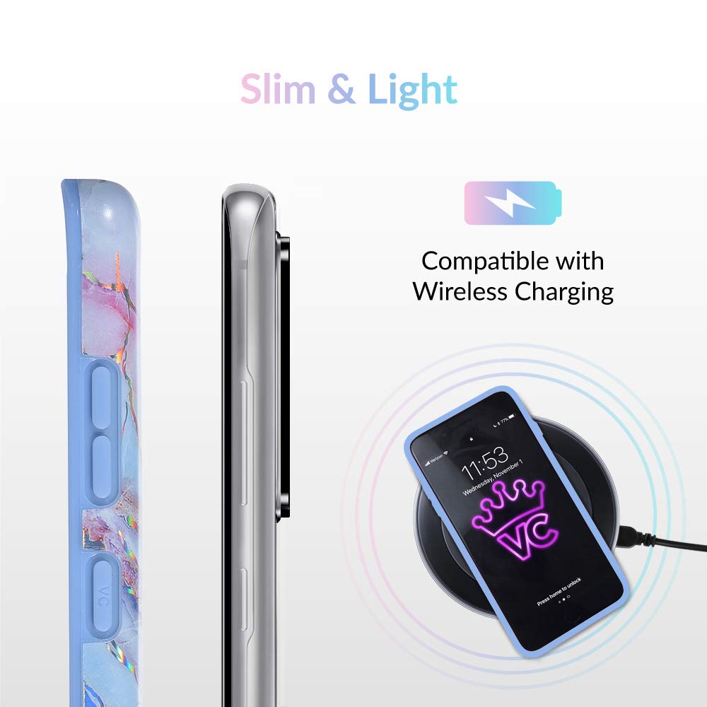 VELVET CAVIAR Samsung Galaxy S20+ Plus Case - Cute Protective Phone Cover for Women & Girls | Holographic Pink Blue Marble Design | Perfect for Everyday Use, Work & Travel