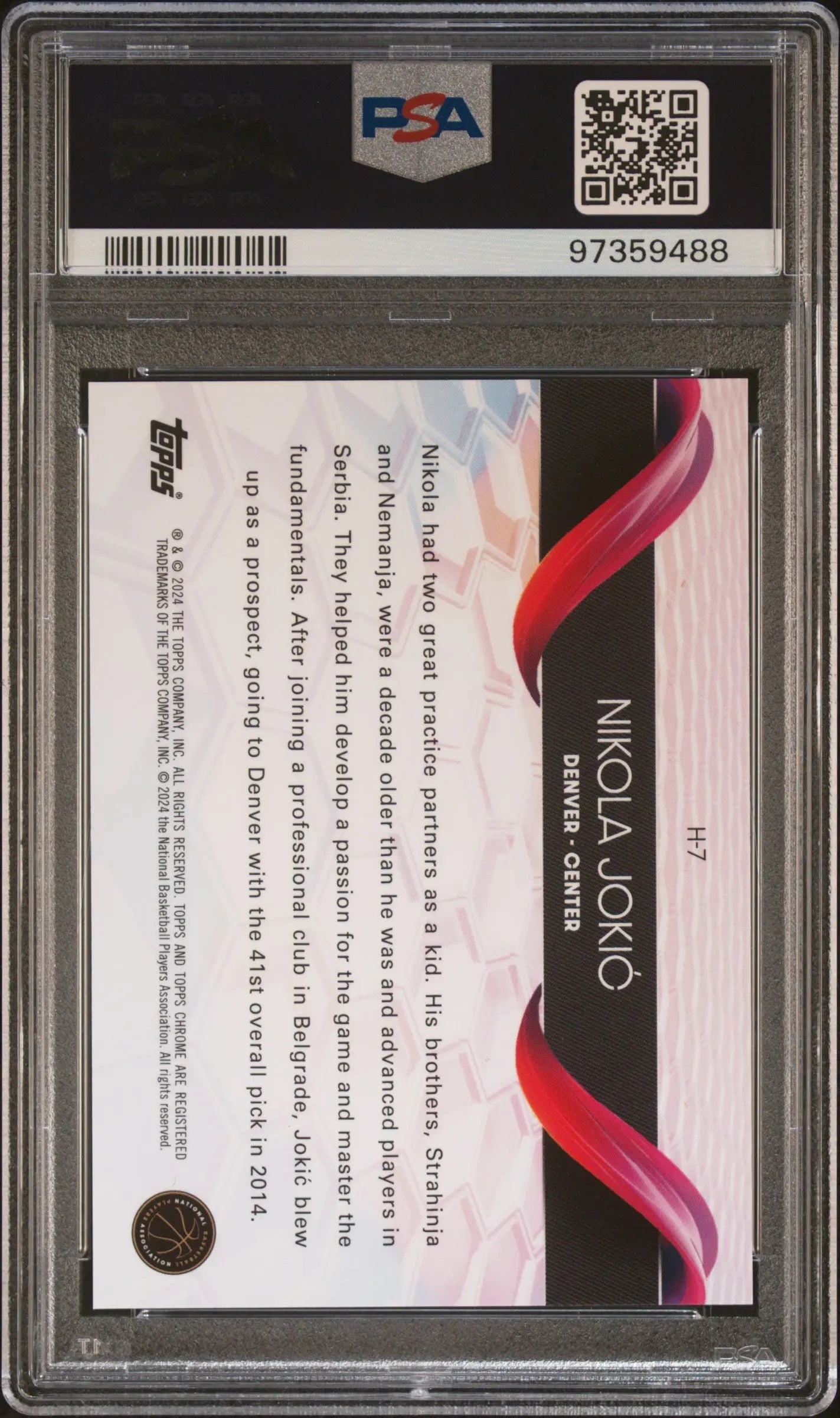 2023 Topps Chrome Basketball Helix Nikola Jokic #H7 PSA 10 Gem Mint - Rare NBA Trading Card for Collectors & Investors - Perfect for Display, Trading, and Sports Memorabilia Collections