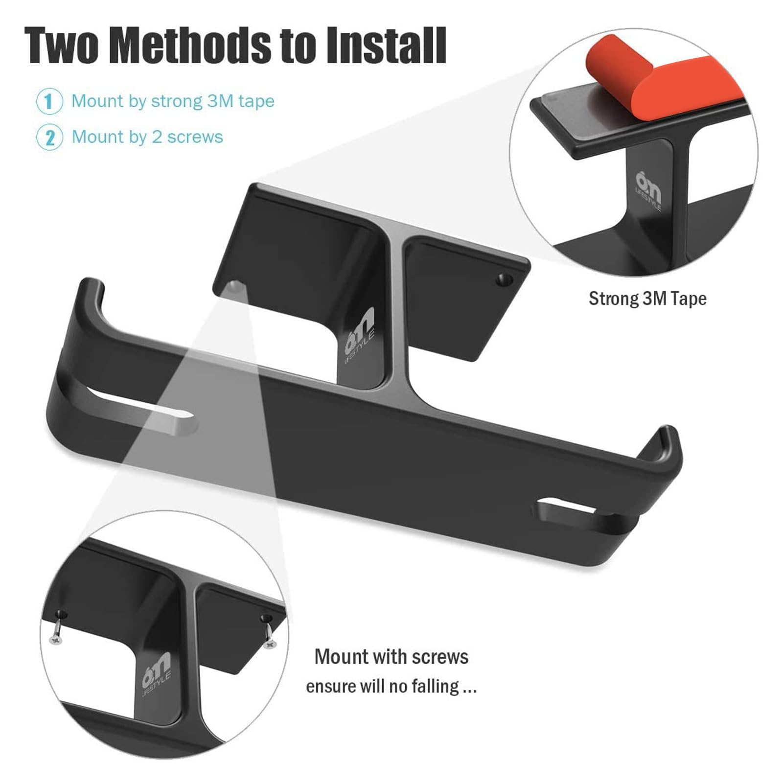 6amLifestyle Gaming Headphone Hanger - Aluminum Dual Headset Holder with Cable Organizer, Under Desk Mount for PC & Console Gaming Setup - Perfect for Home Office, Gaming Stations & Work Desks
