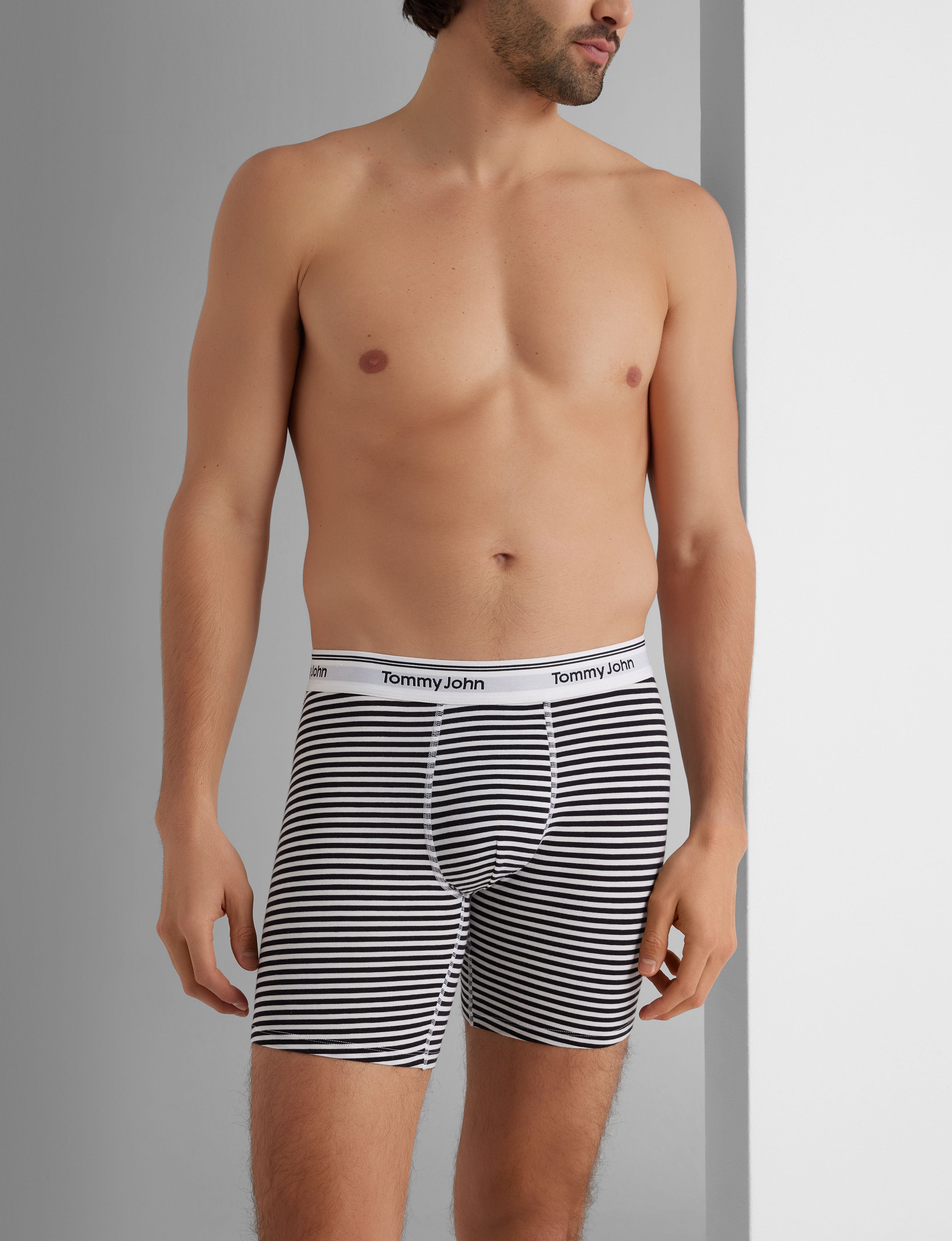 Premium Cotton Mid-Length Boxer Briefs (6-Pack) - Soft Breathable Men's Underwear for All-Day Comfort - Ideal for Workout, Travel & Everyday Wear