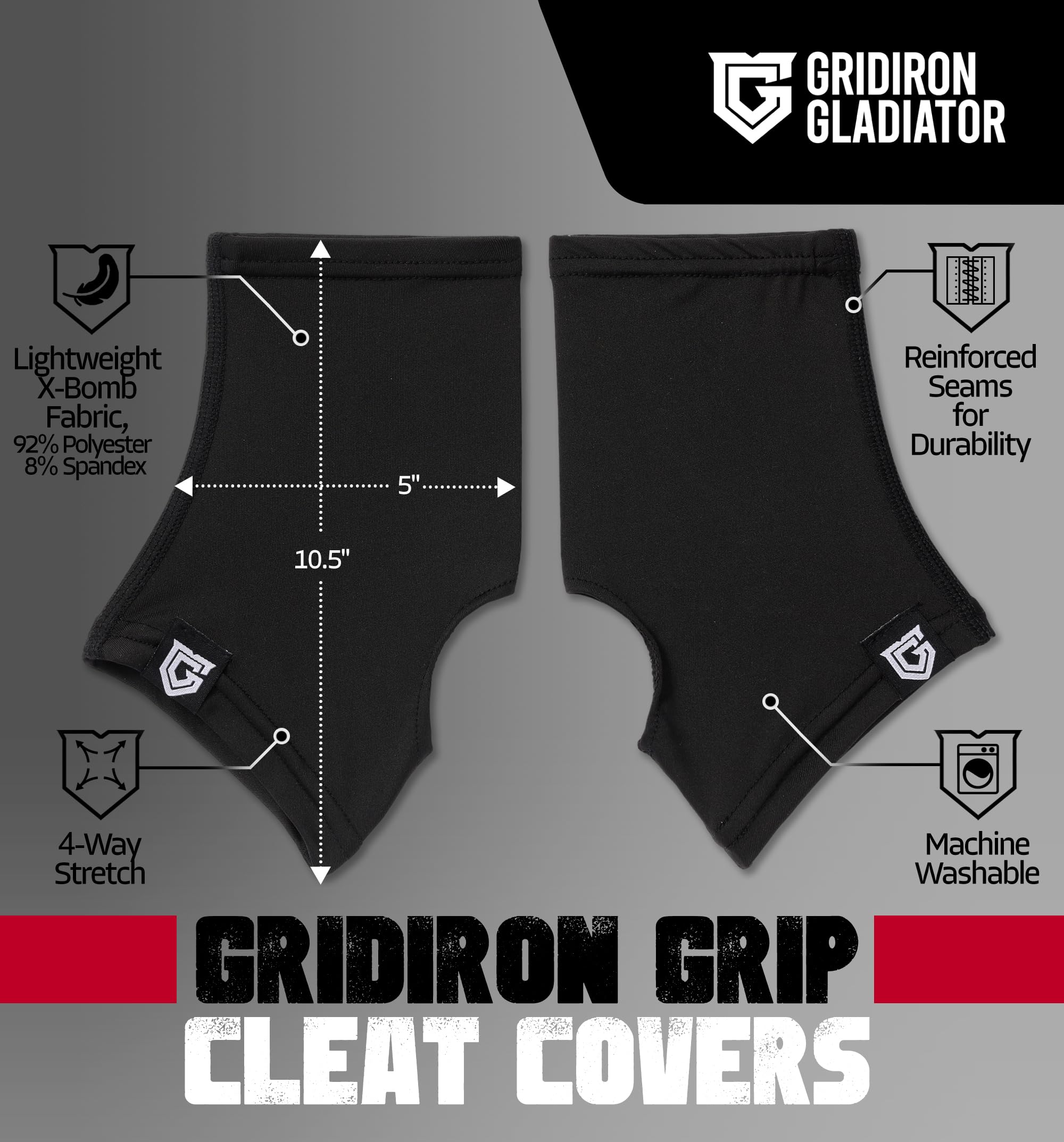 Football Cleat Covers - Soccer Baseball Softball Cleat Spats | Non-Slip Protective Shoe Covers for Sports Training & Field Play