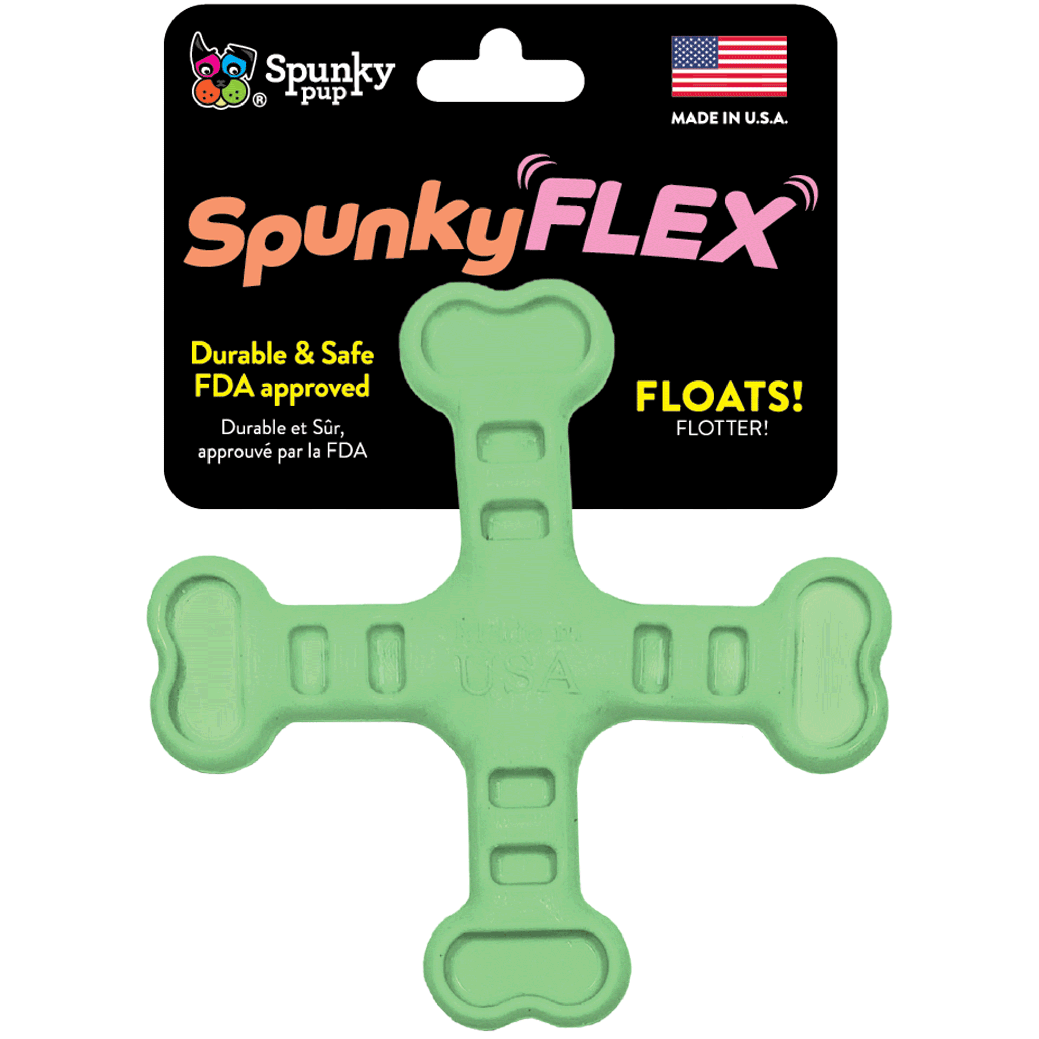 Spunky Pup SpunkyFlex Crossbones Dog Chew Toy - Durable & Safe for Aggressive Chewers - Perfect for Large Dogs, Puppies & Strong Chewers - Great for Playtime, Training & Dental Health