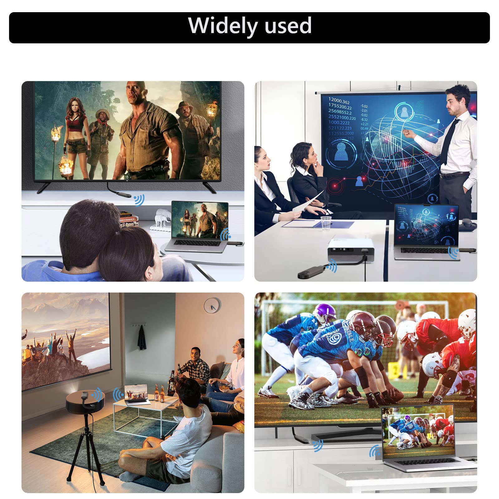 Topbuy Wireless HDMI Transmitter and Receiver Kit - Plug & Play Dongle Adapter for Laptop to TV Streaming, Supports 2.4GHz/5GHz Dual Band, Full HD 1080p Video & Audio Transmission - Perfect for Home Theater, Office Presentations, and Gaming on HDTV/Projector