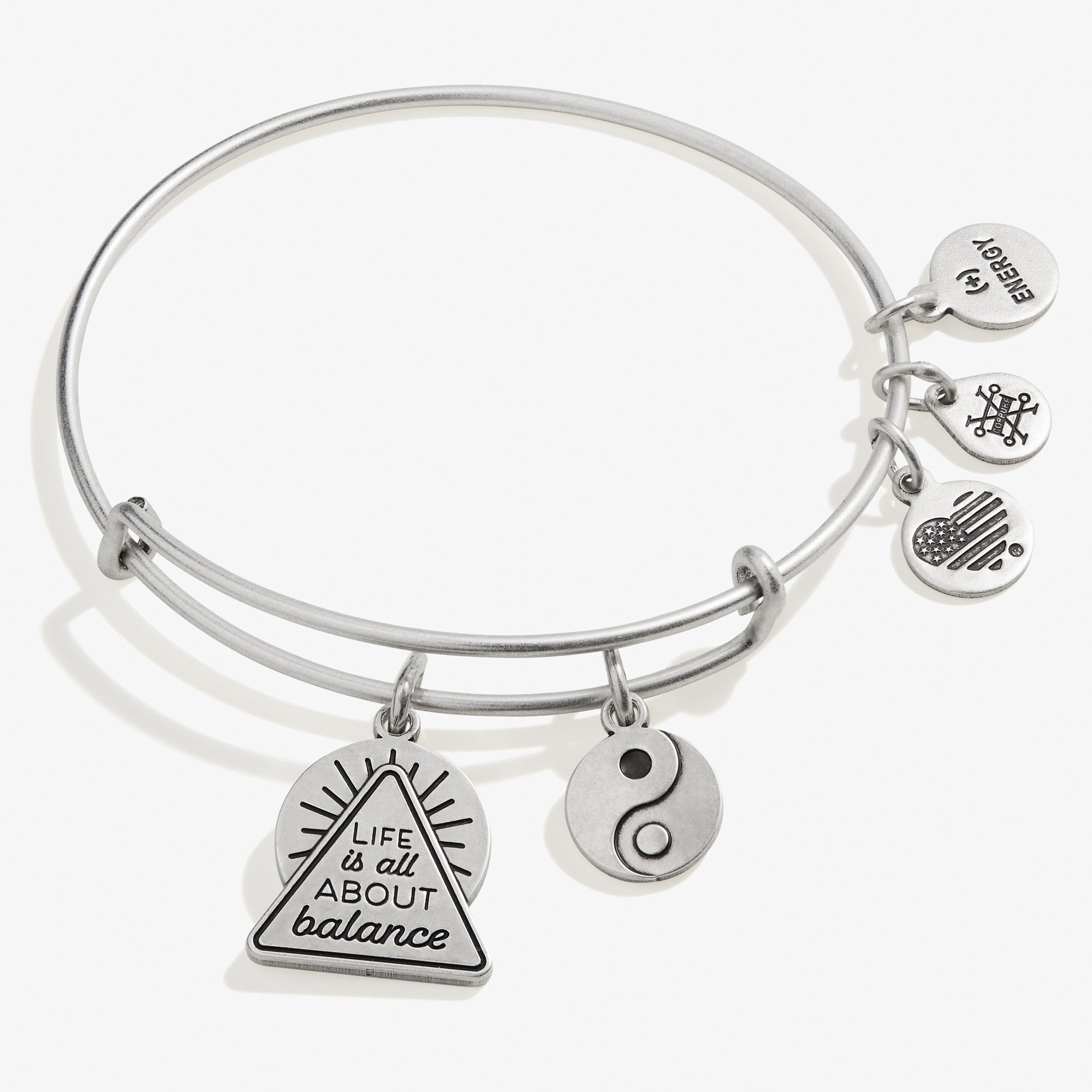 Yin Yang Duo Charm Bangle - Balanced Life Symbol Bracelet for Women | Yoga, Meditation & Everyday Wear
